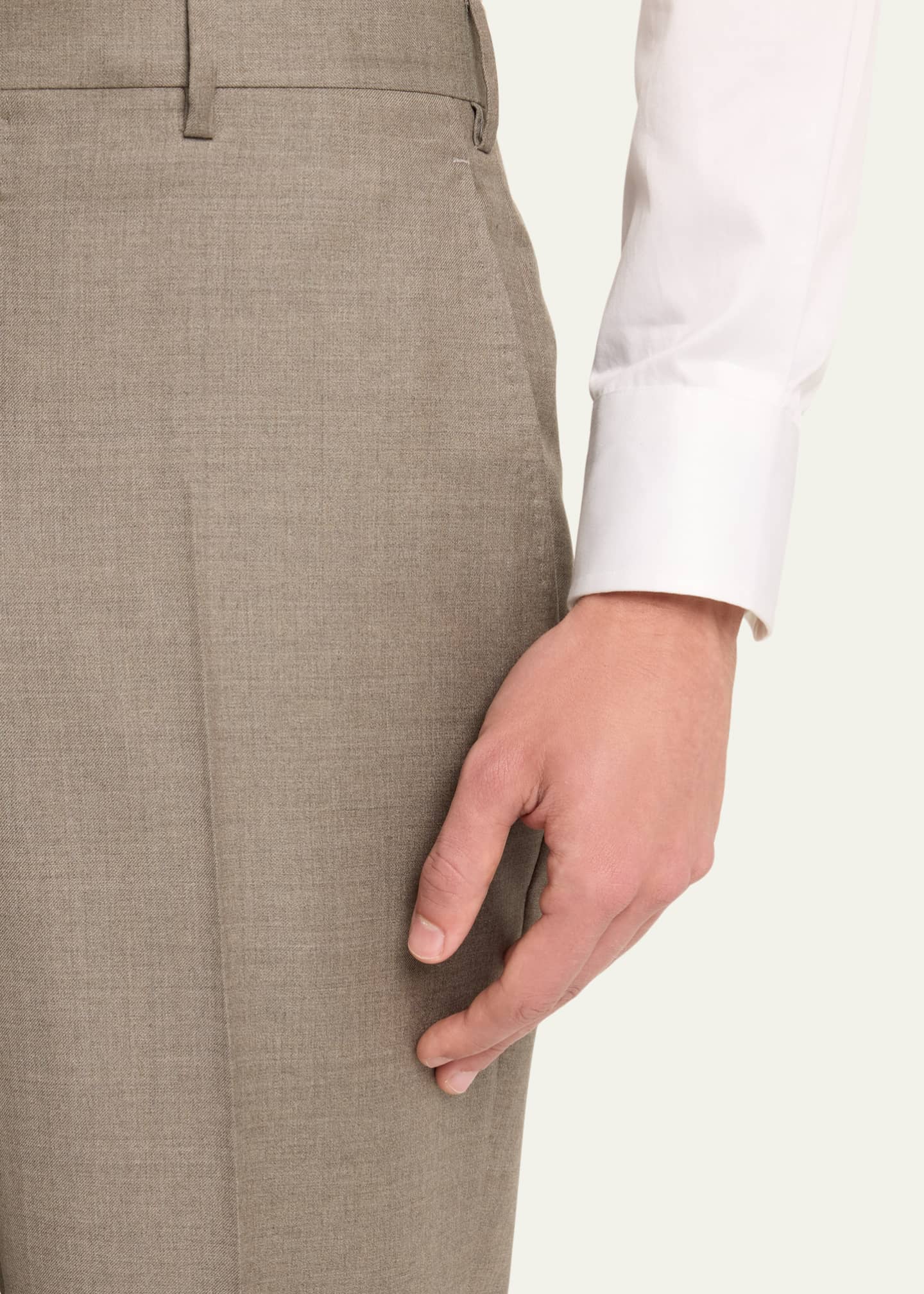 Giorgio Armani Men's Flat-Front Wool Trousers Image 5 of 5