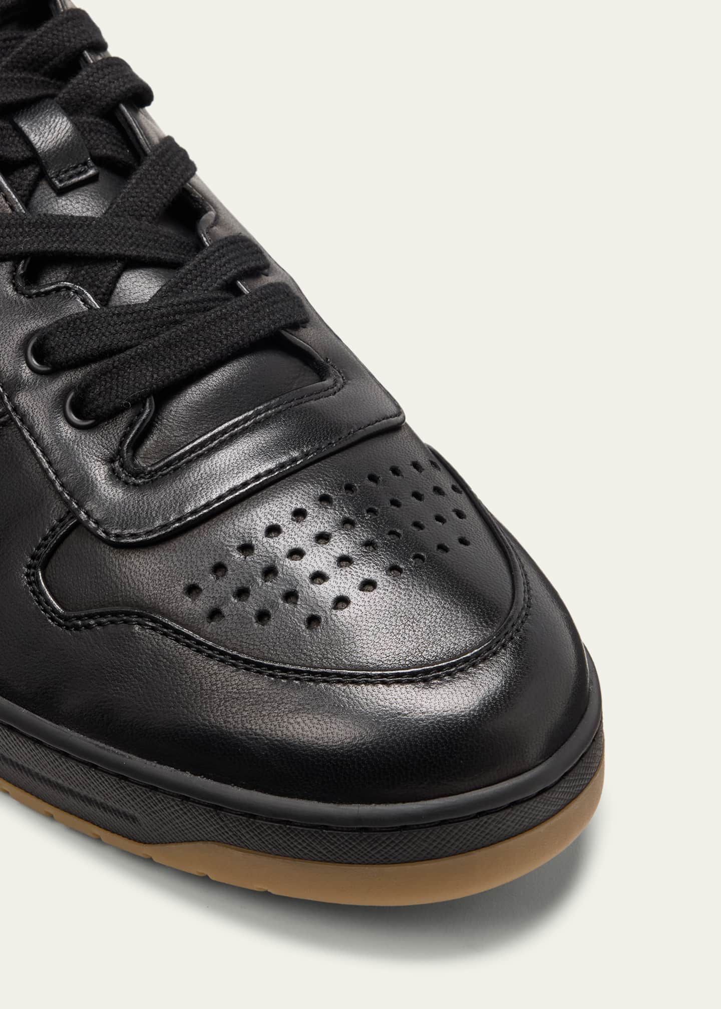 Prada Men's Downtown Napa Leather Low-Top Sneakers Image 3 of 3