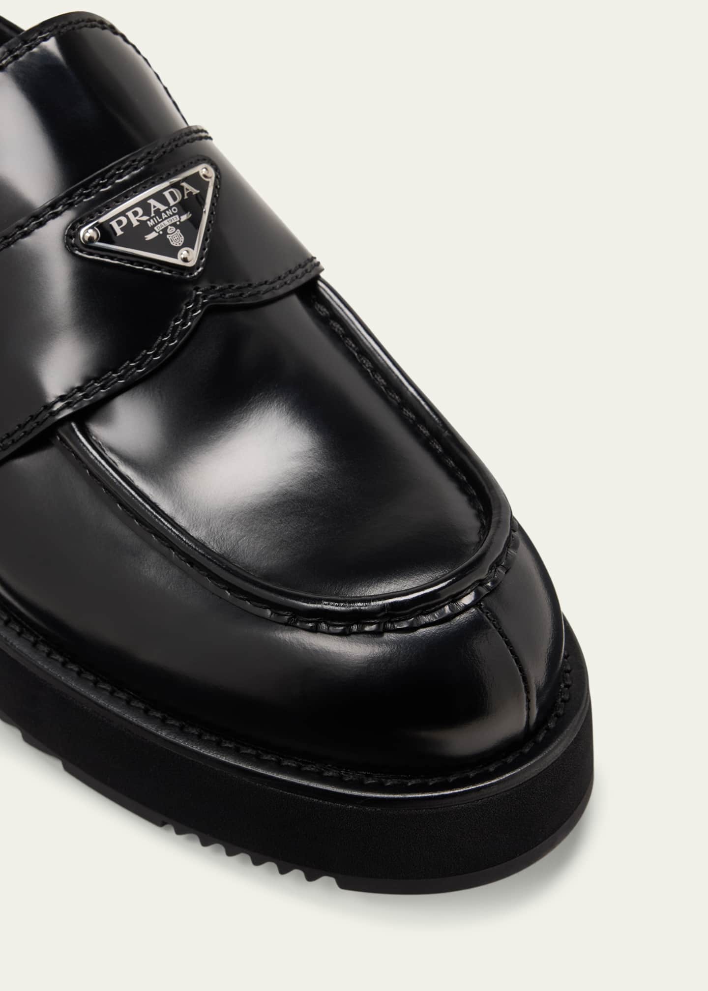 【特別送料無料！】 Prada Men's Bergdorf - Loafers Platform Creeper Opposite New トートバッグ