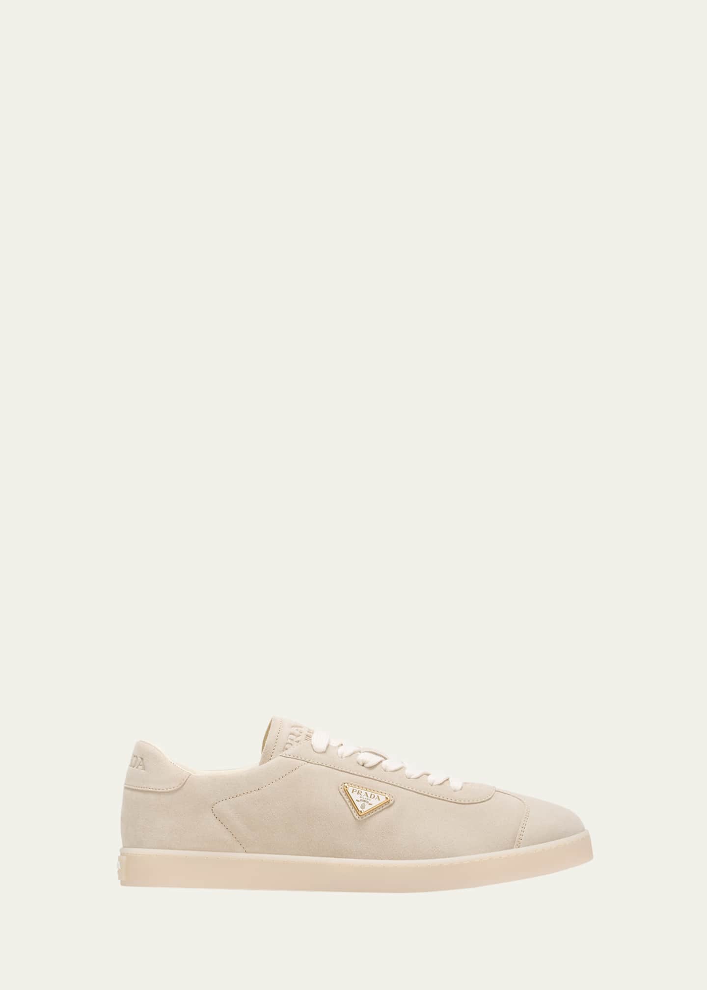 Prada Men's Lane Suede T-Toe Low-Top Sneakers Image 1 of 3