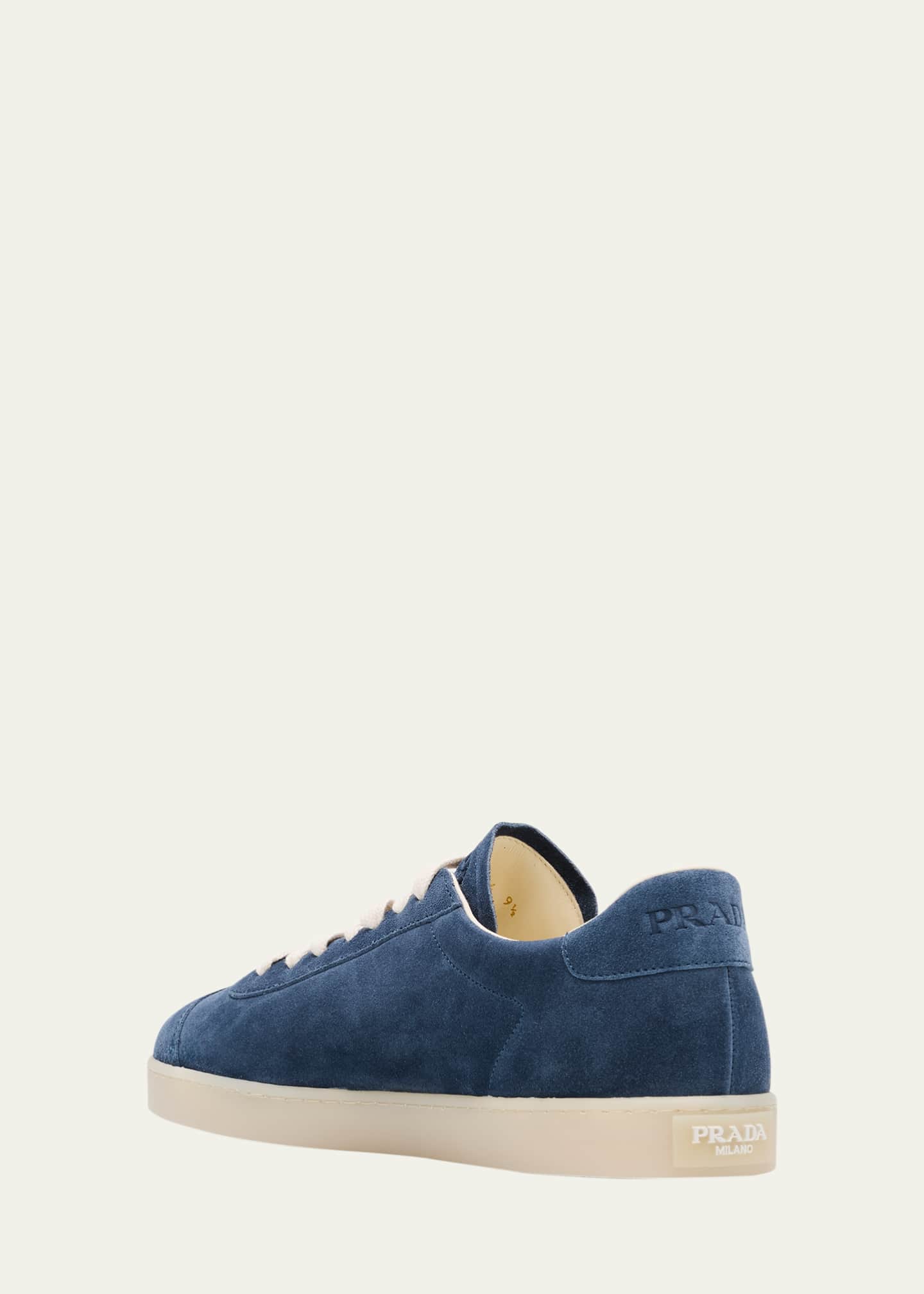 Prada Men's Lane Suede T-Toe Low-Top Sneakers Image 2 of 4