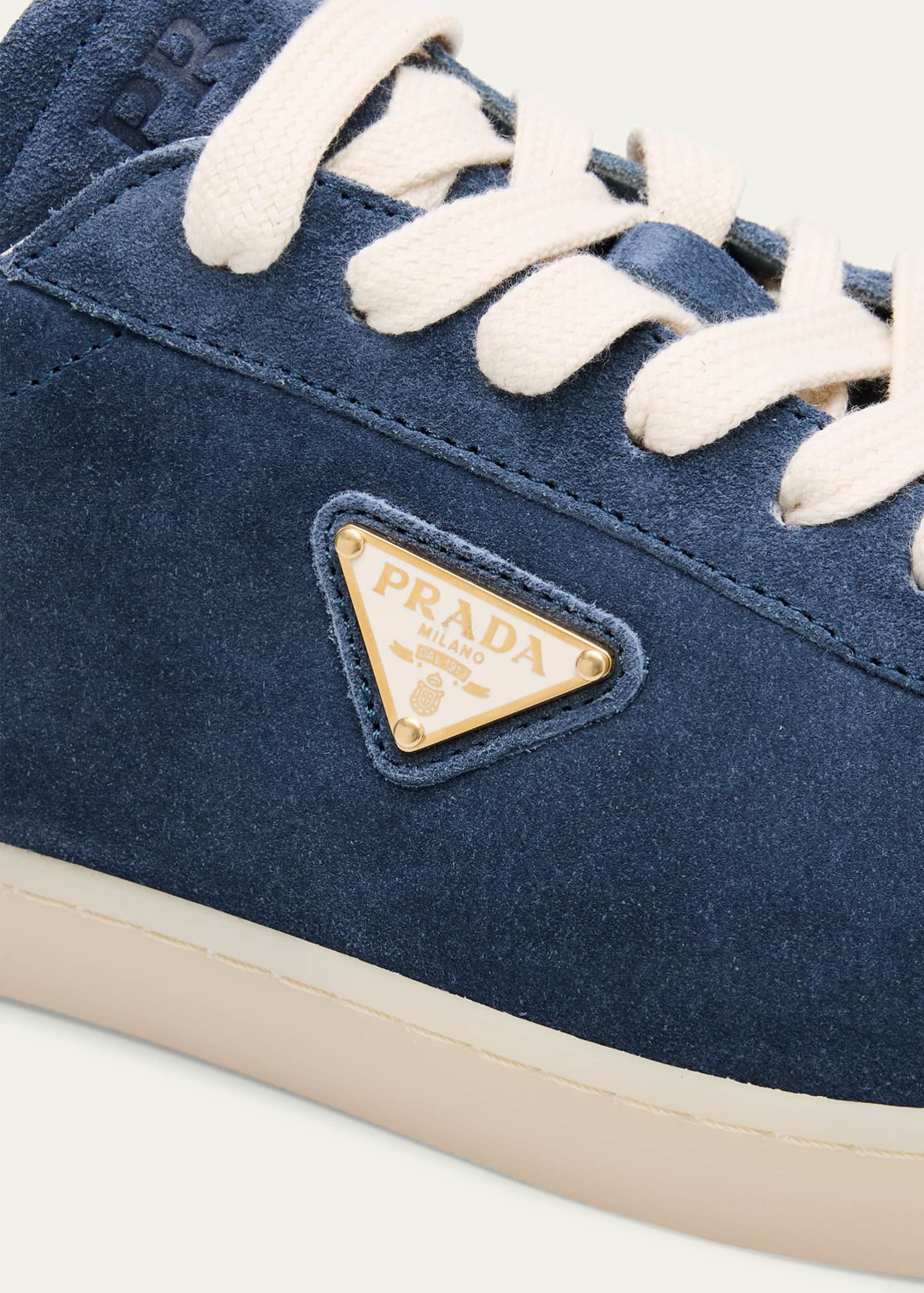 Prada Men's Lane Suede T-Toe Low-Top Sneakers Image 3 of 4
