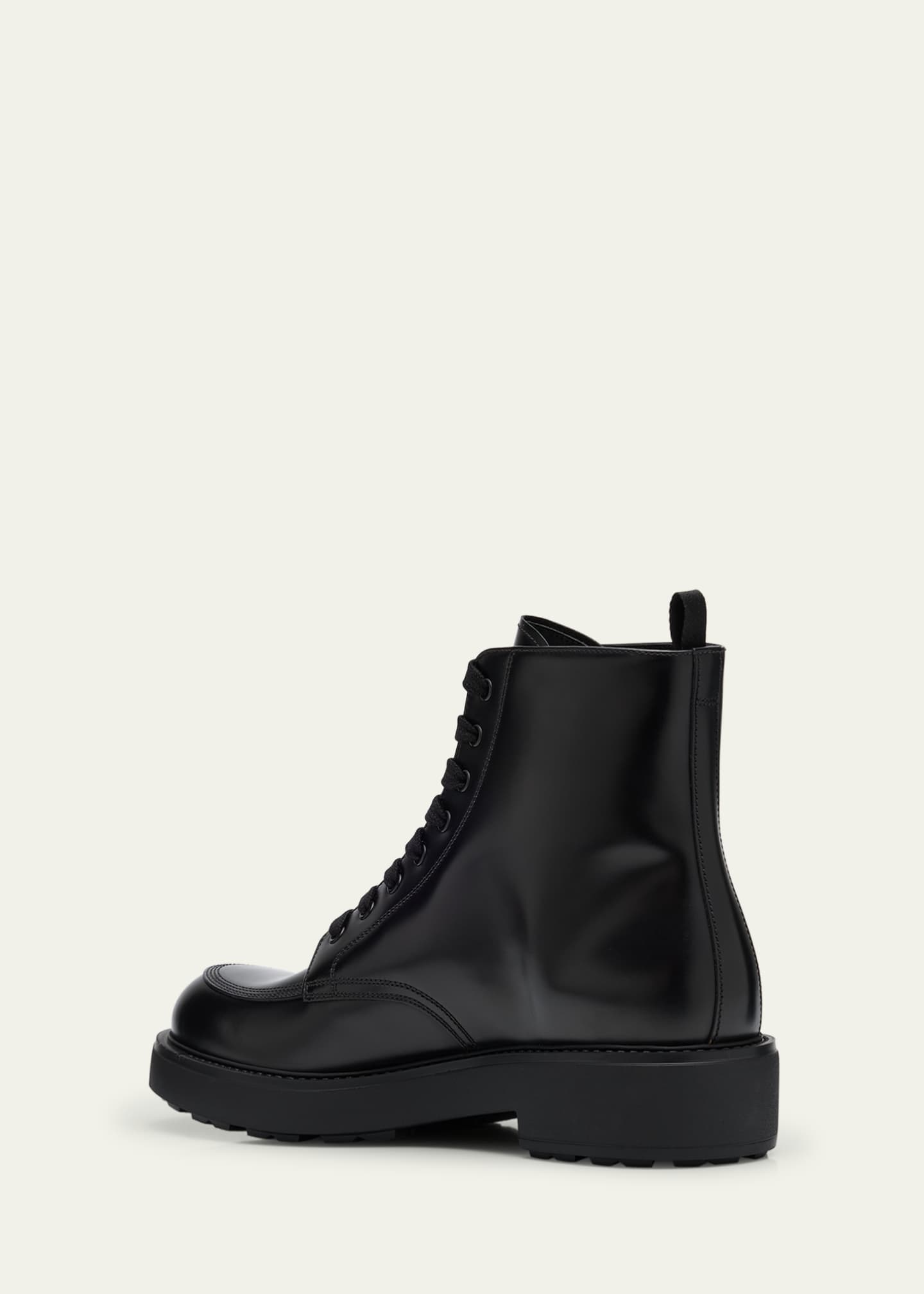 Prada Men's Leather Combat Boots Image 2 of 4