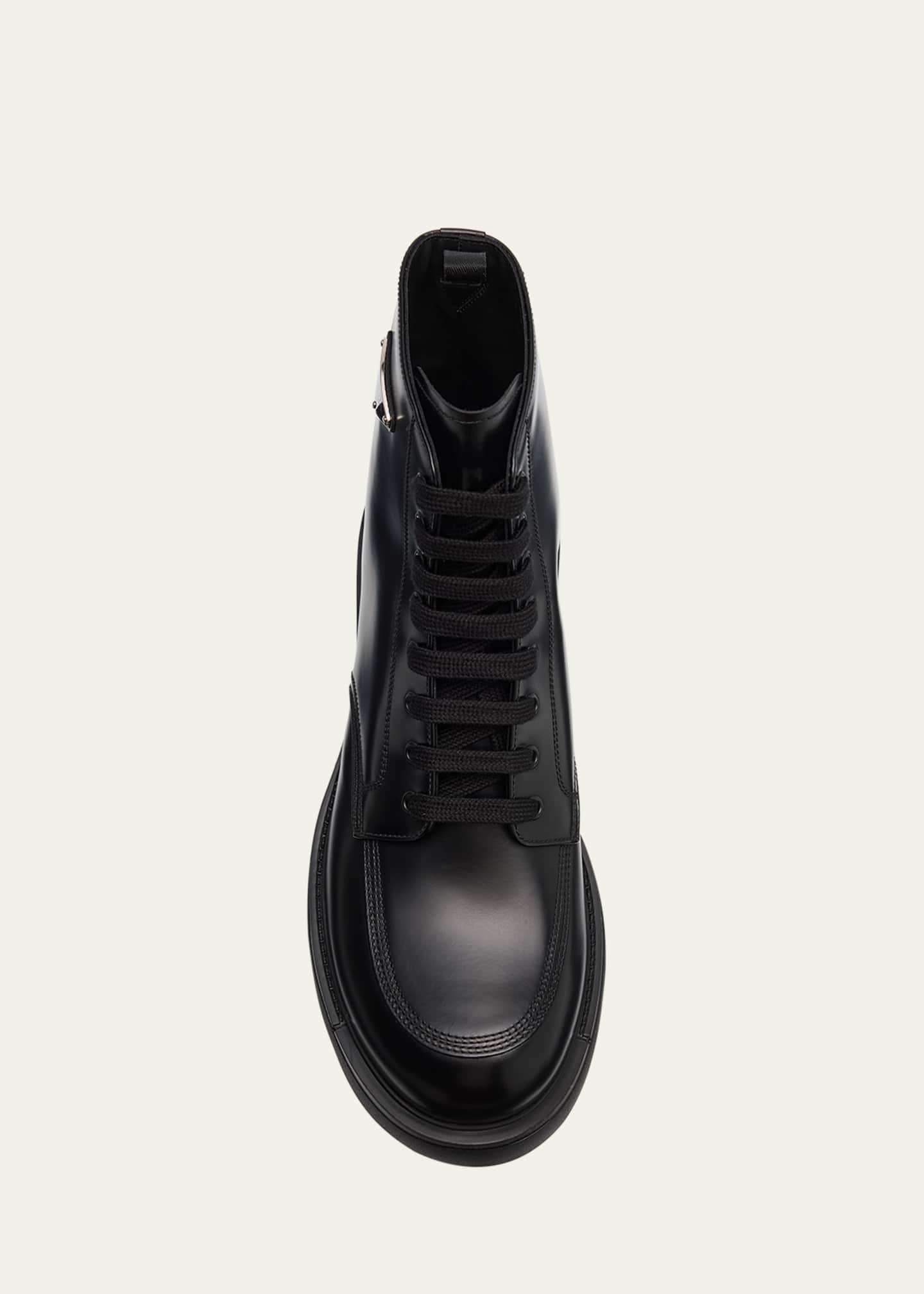 Prada Men's Leather Combat Boots Image 4 of 4