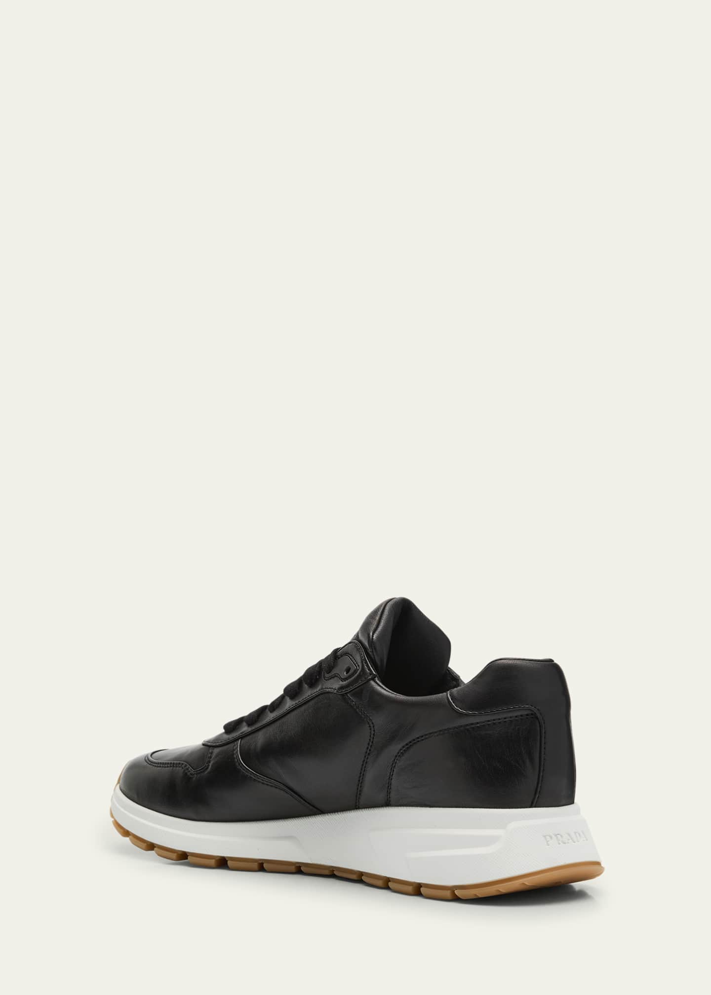 Prada Men's Prax Napa Leather Low-Top Sneakers Image 2 of 4