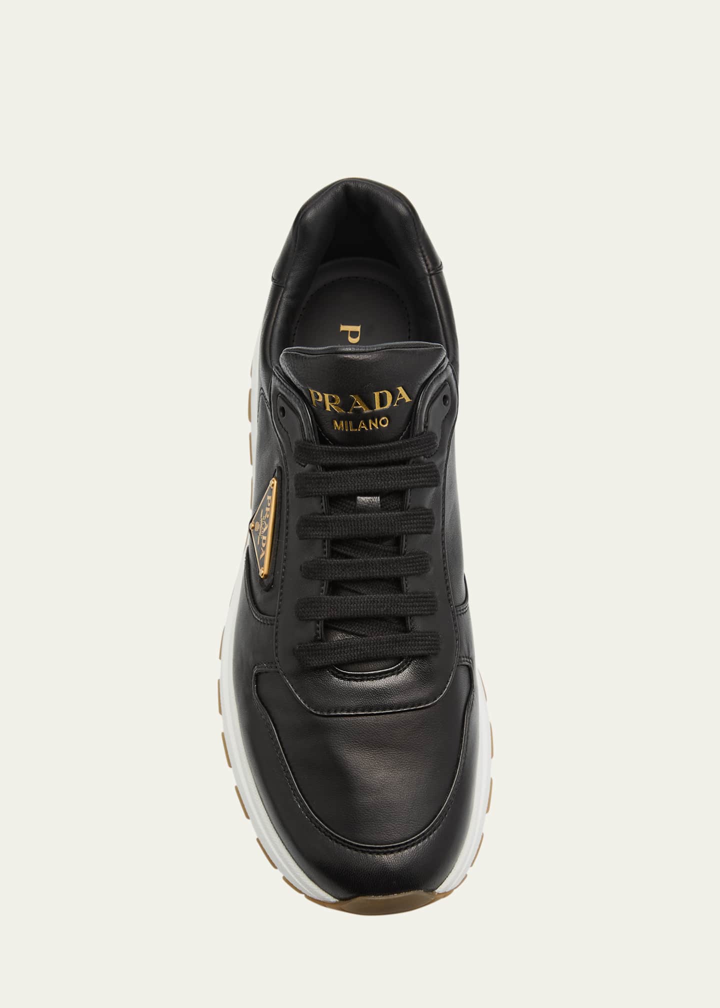 Prada Men's Prax Napa Leather Low-Top Sneakers Image 4 of 4