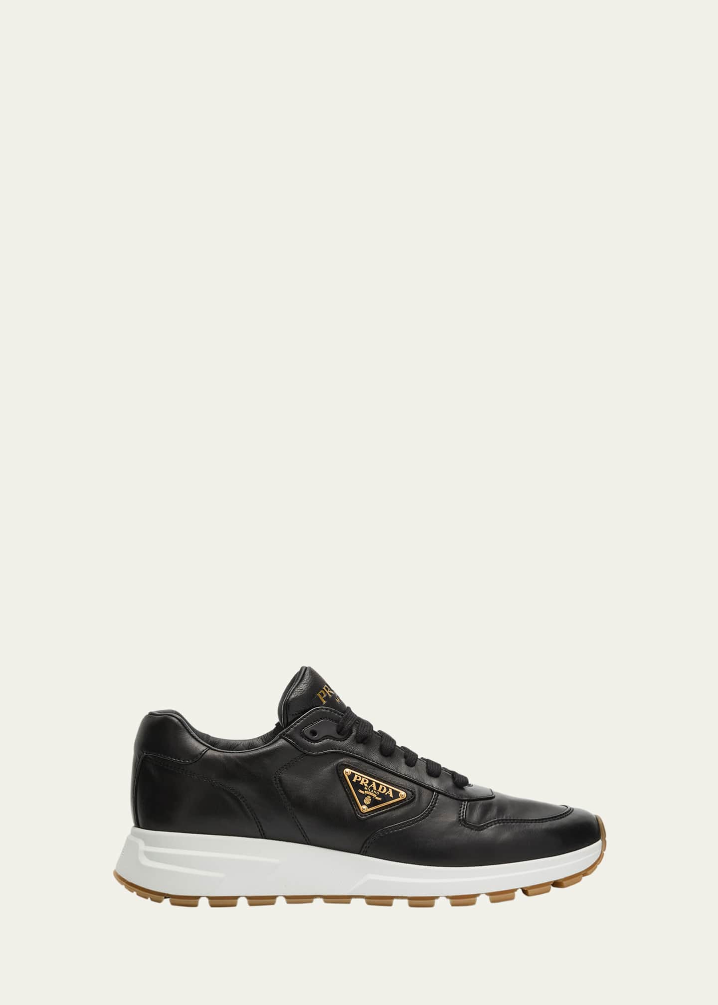 Prada Men's Prax Napa Leather Low-Top Sneakers Image 1 of 4