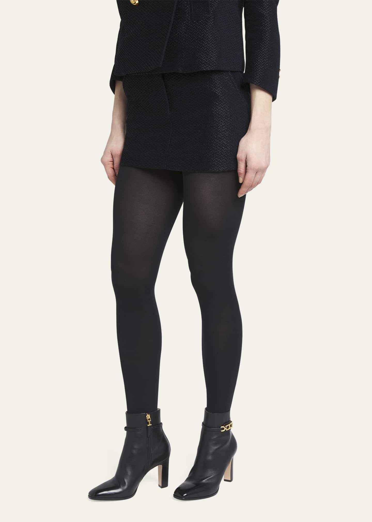 TOM FORD Calfskin Chain Zip Ankle Booties Image 2 of 5