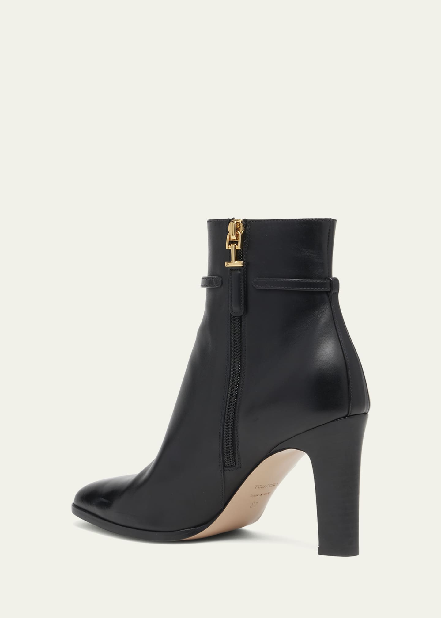 TOM FORD Calfskin Chain Zip Ankle Booties Image 4 of 5