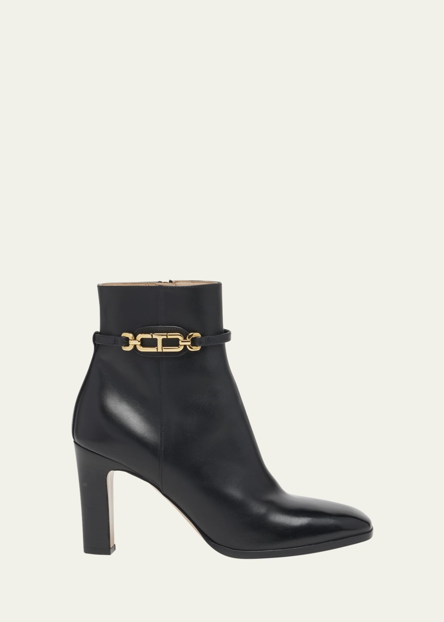 TOM FORD Calfskin Chain Zip Ankle Booties Image 1 of 5