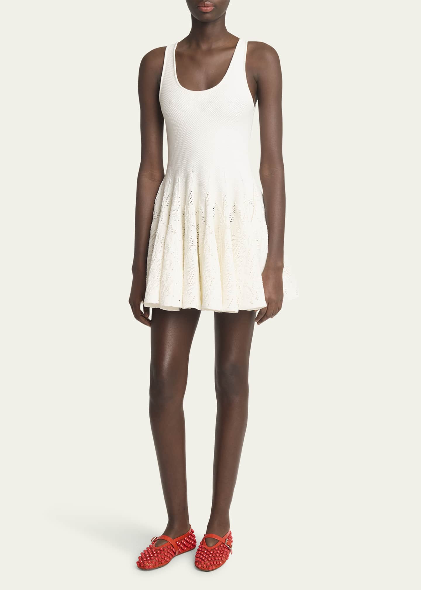 ALAIA Beaded Net Mary Jane Ballerina Flats Image 3 of 5