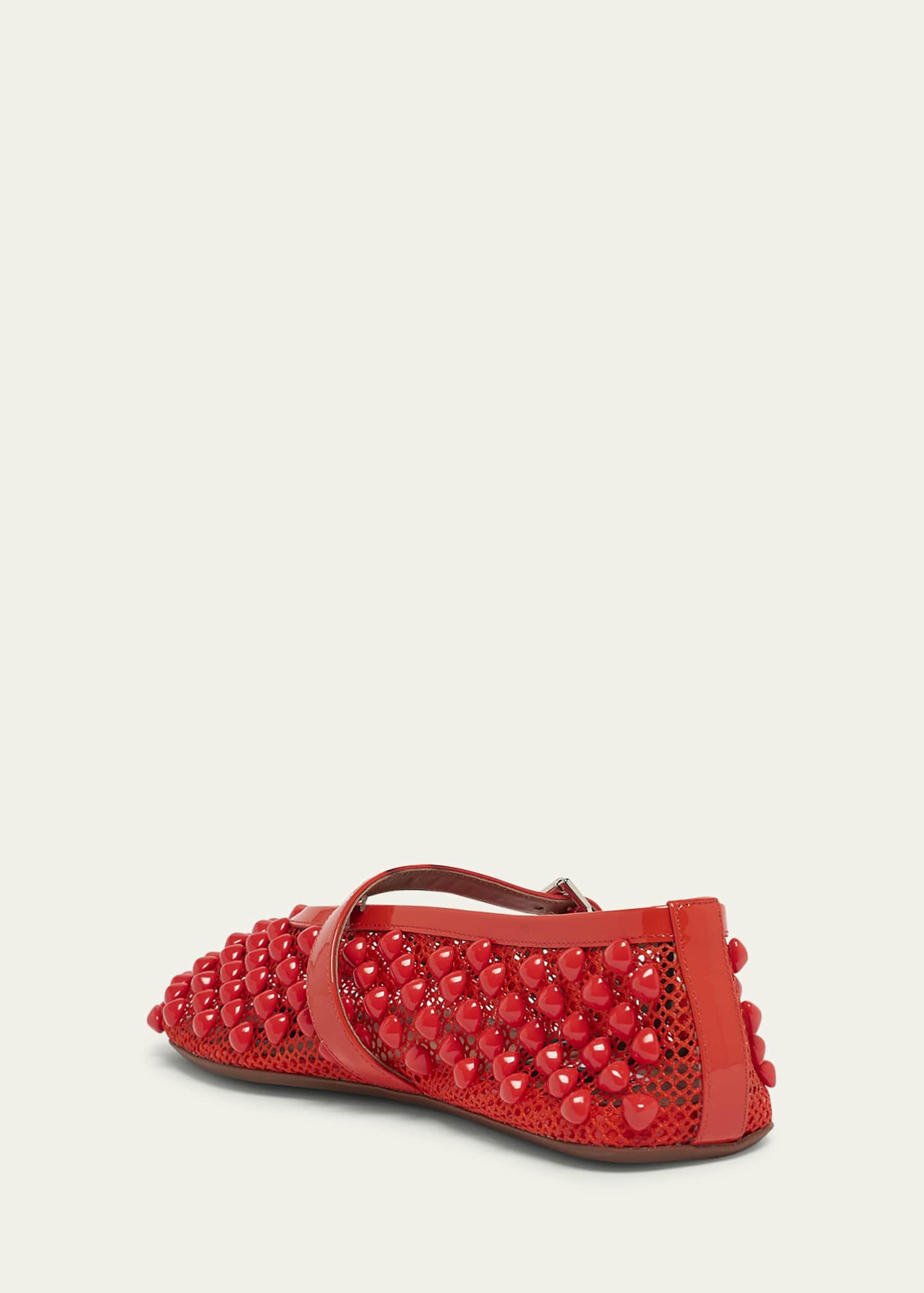 ALAIA Beaded Net Mary Jane Ballerina Flats Image 4 of 5