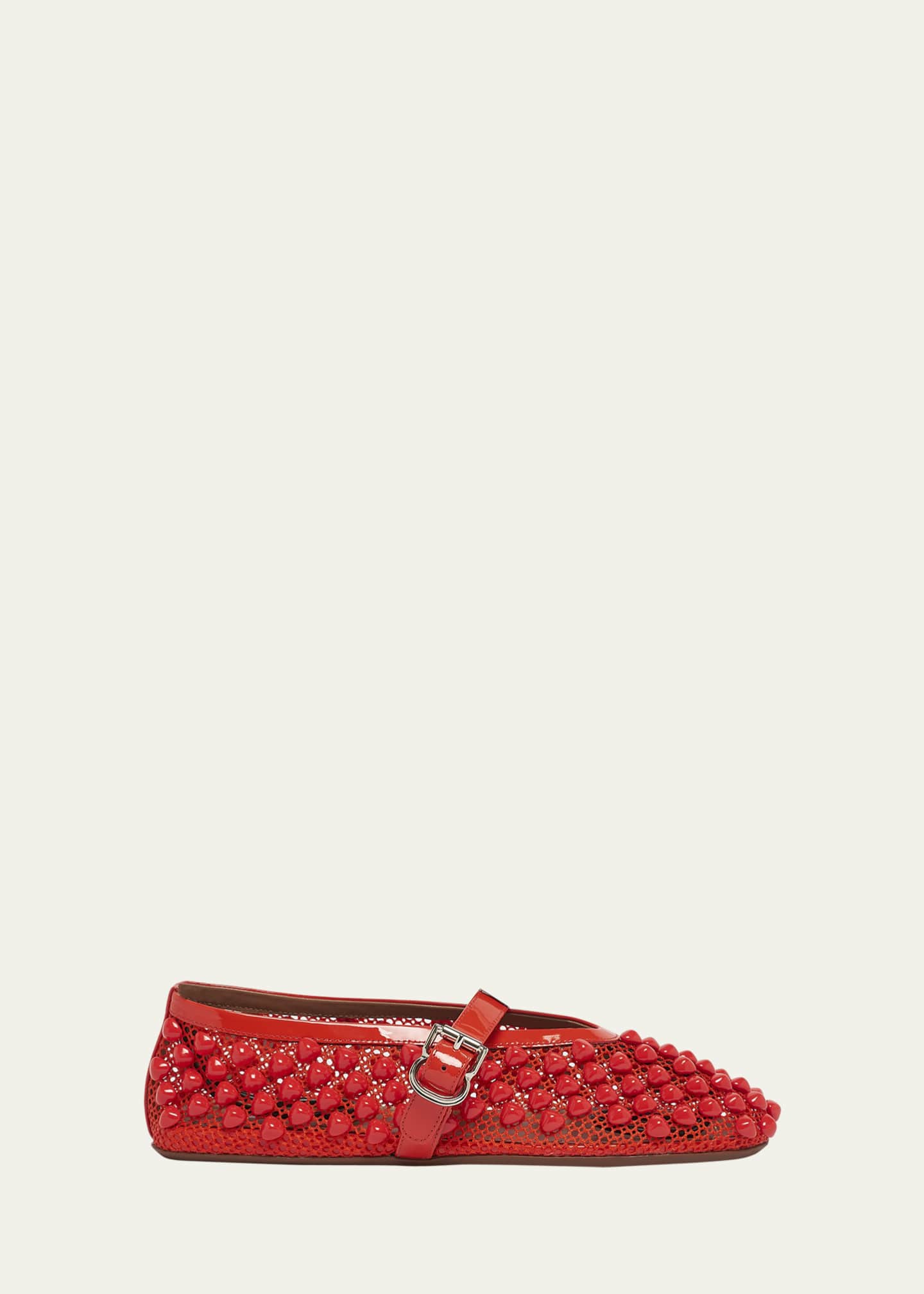 ALAIA Beaded Net Mary Jane Ballerina Flats Bergdorf Goodman