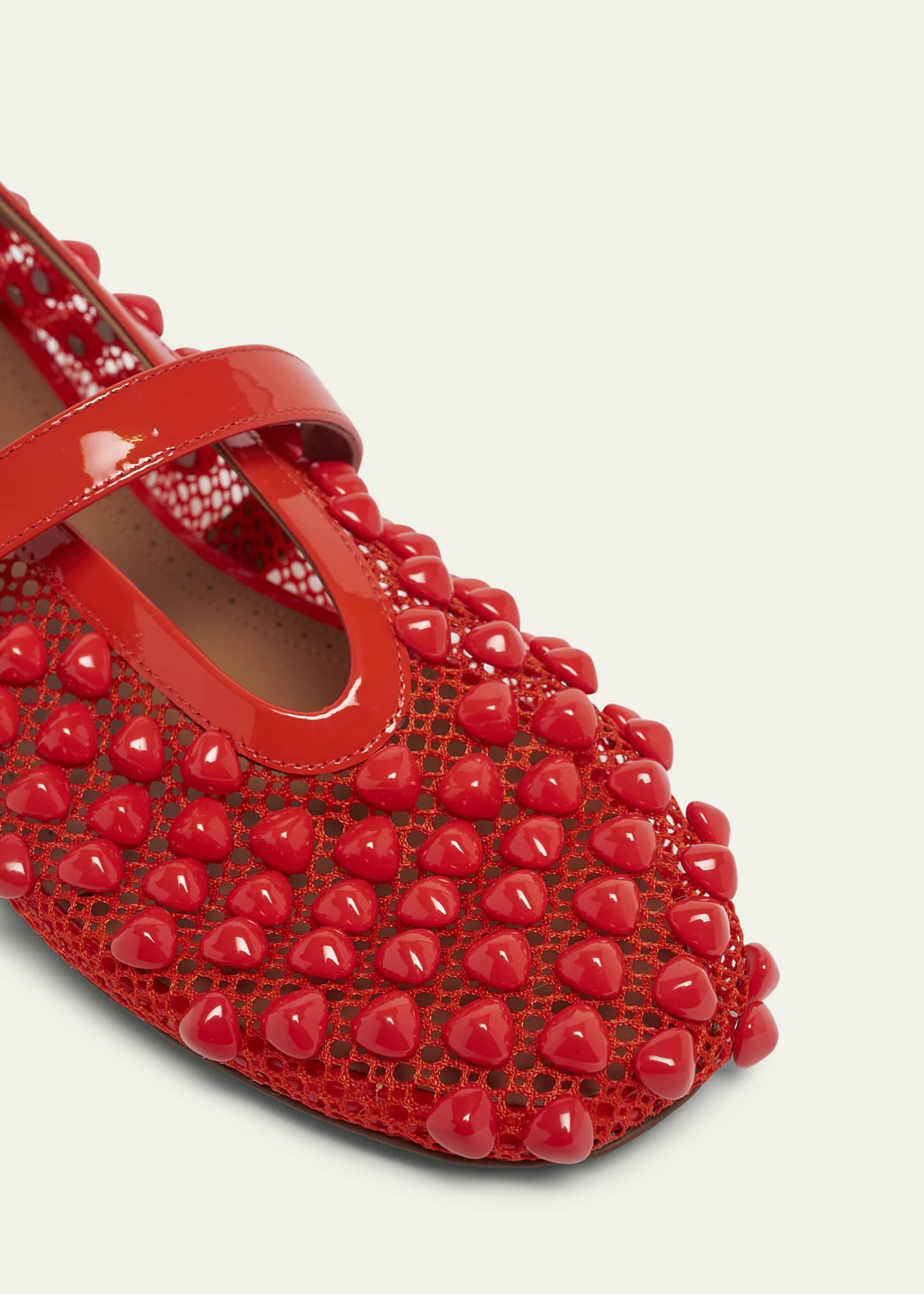 ALAIA Beaded Net Mary Jane Ballerina Flats Image 5 of 5