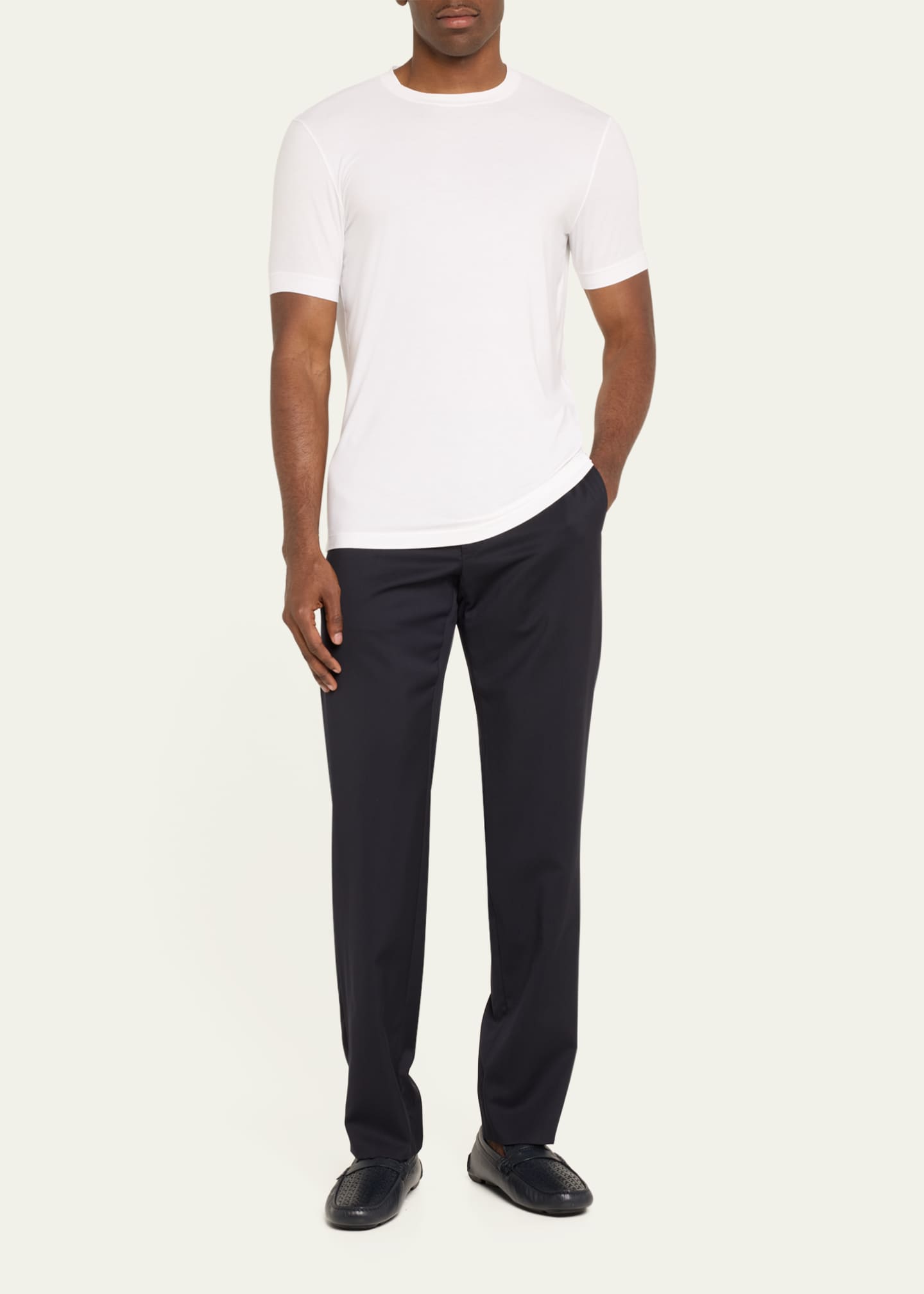 Giorgio Armani Men's Textured Stretch T-Shirt Image 2 of 5