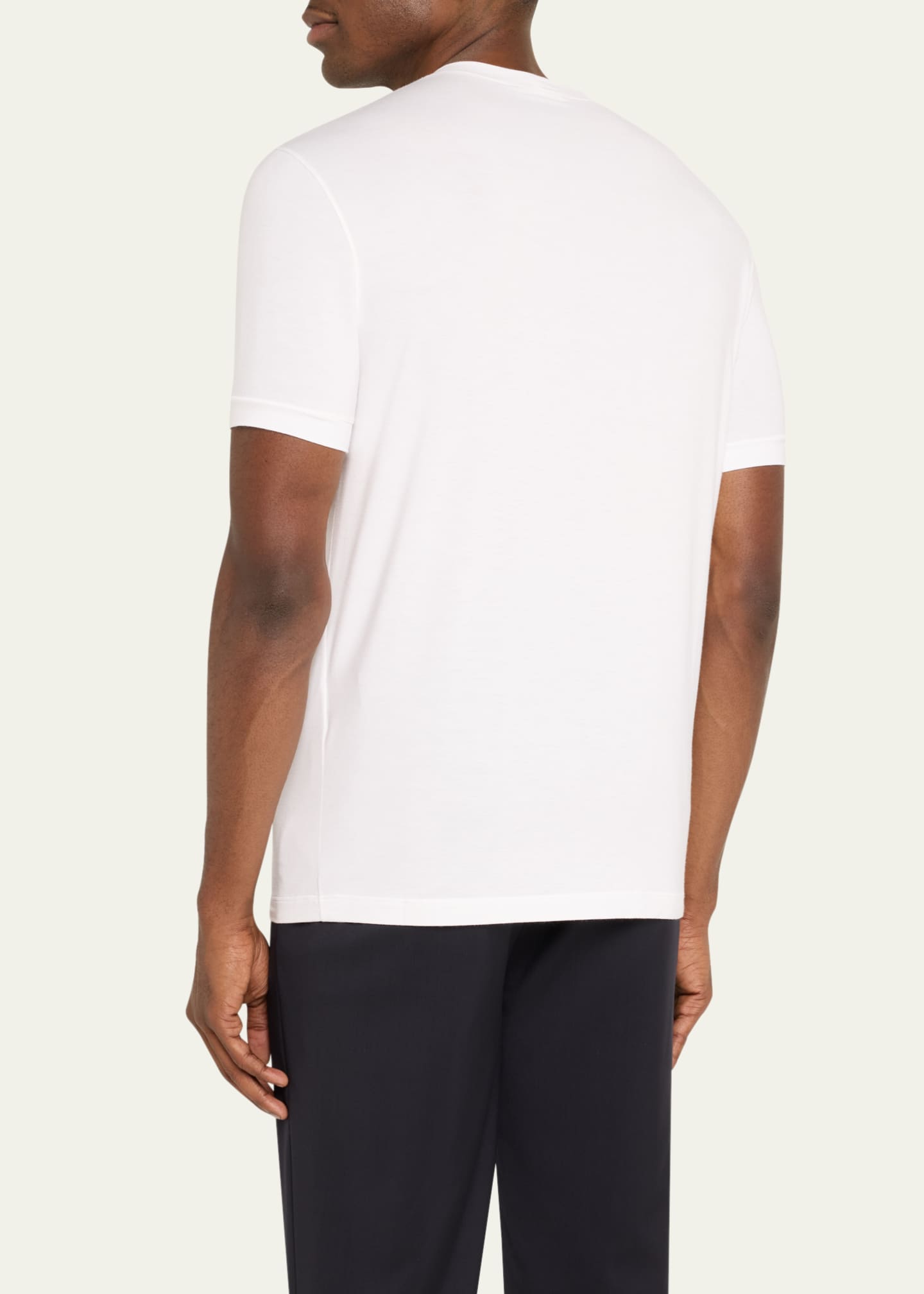 Giorgio Armani Men's Textured Stretch T-Shirt Image 3 of 5