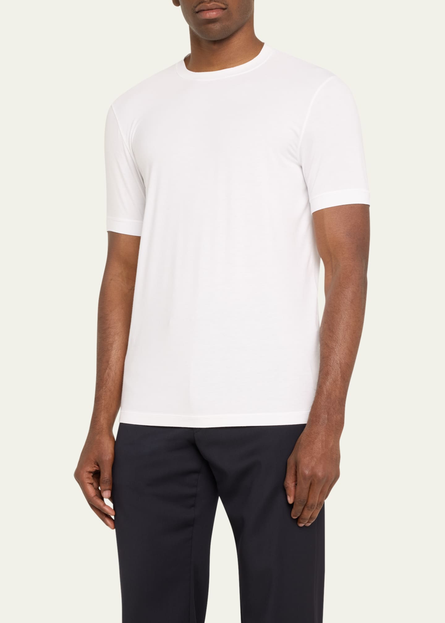 Giorgio Armani Men's Textured Stretch T-Shirt Image 4 of 5