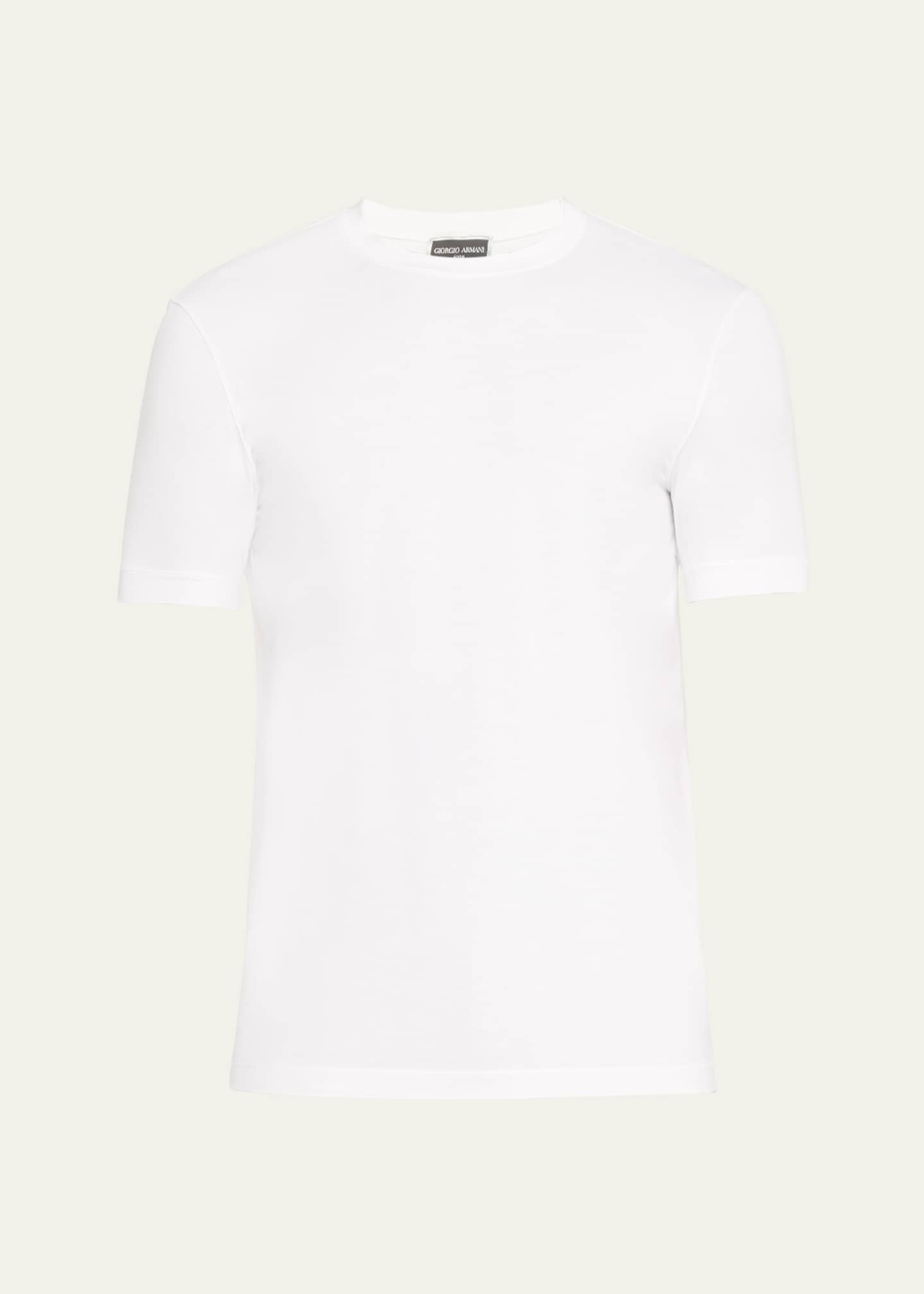 Giorgio Armani Men's Textured Stretch T-Shirt Image 1 of 5