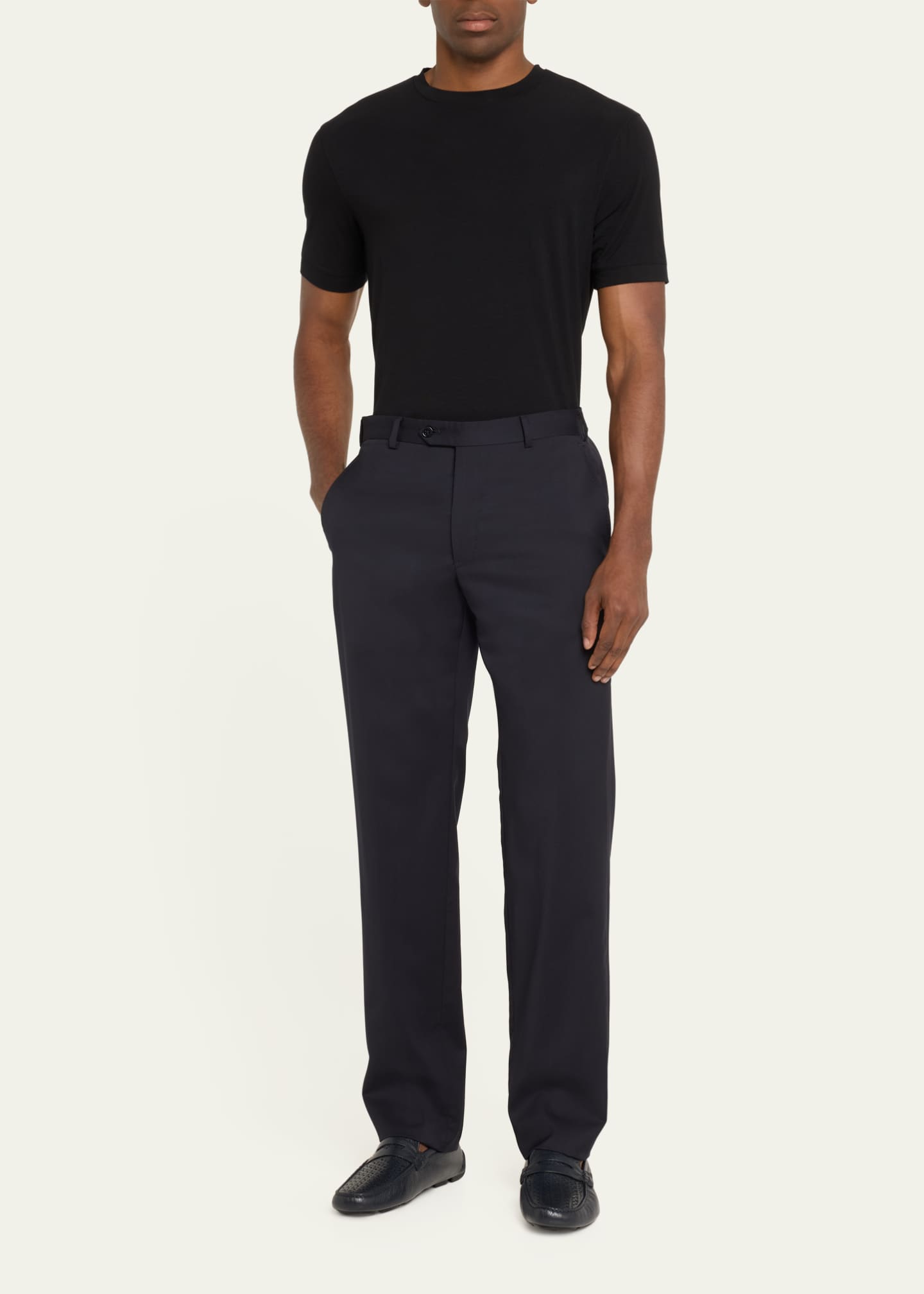 Giorgio Armani Men's Textured Stretch T-Shirt Image 2 of 5