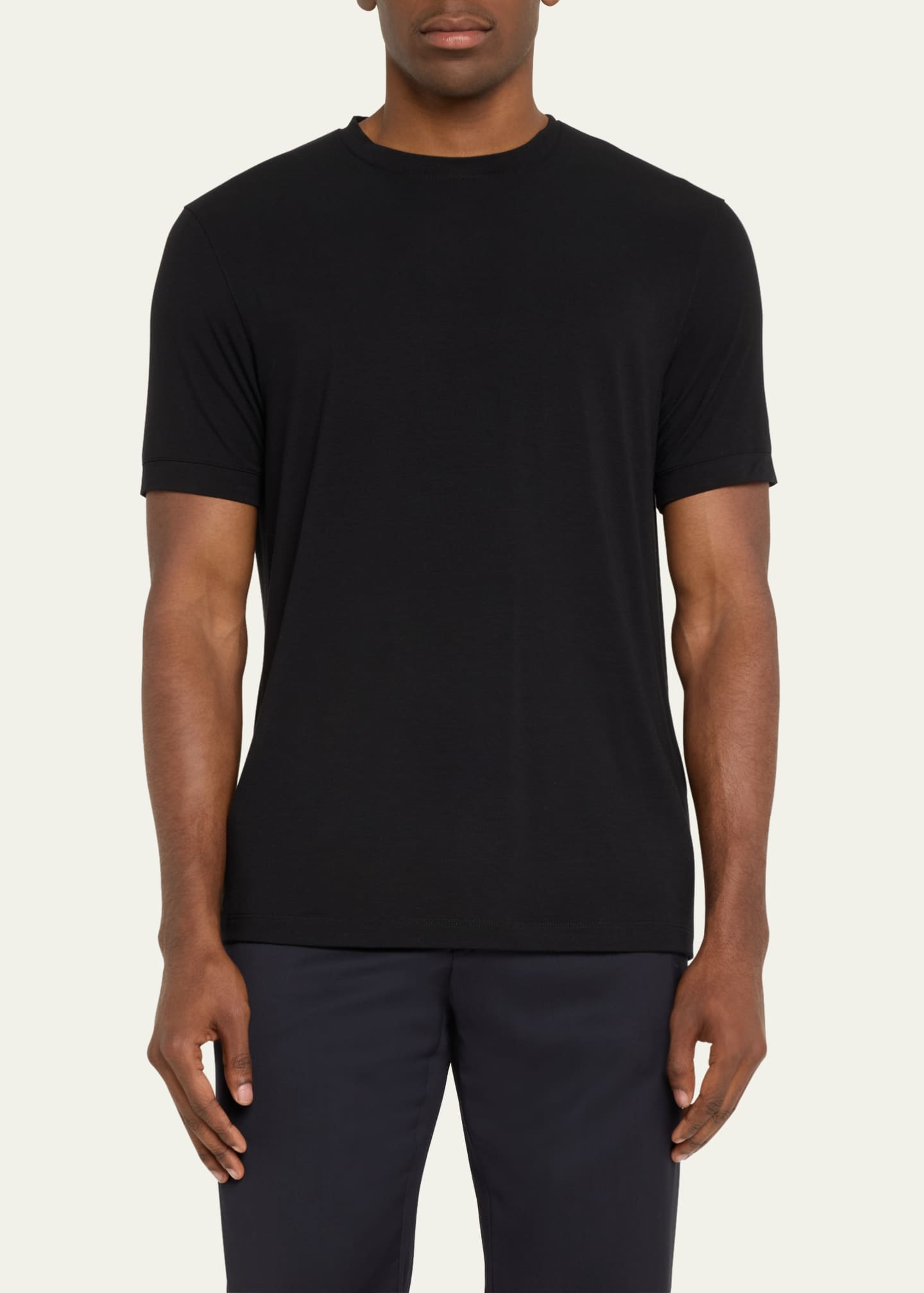 Giorgio Armani Men's Textured Stretch T-Shirt Image 4 of 5