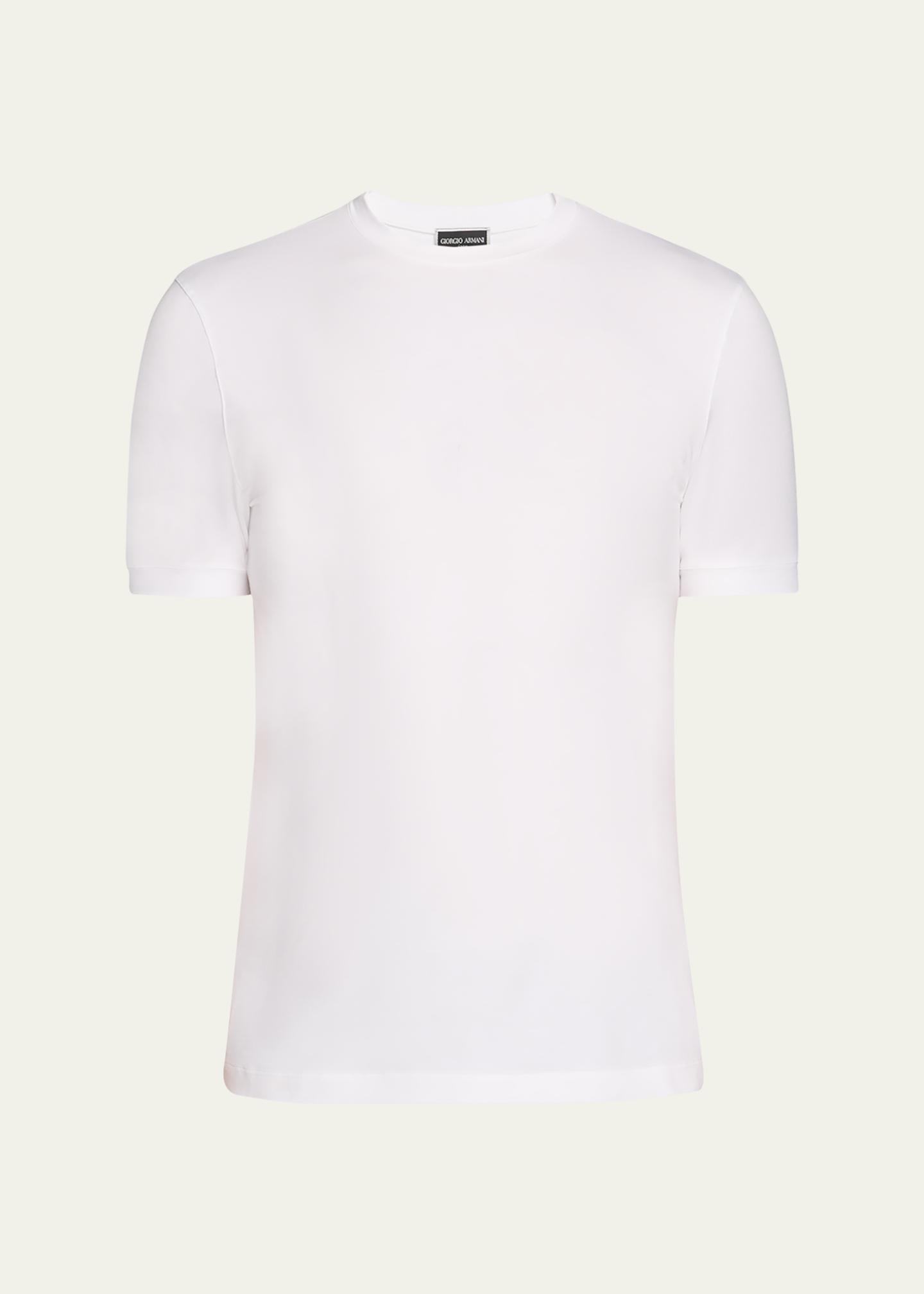 Giorgio Armani Men's Textured Stretch T-Shirt - Bergdorf Goodman