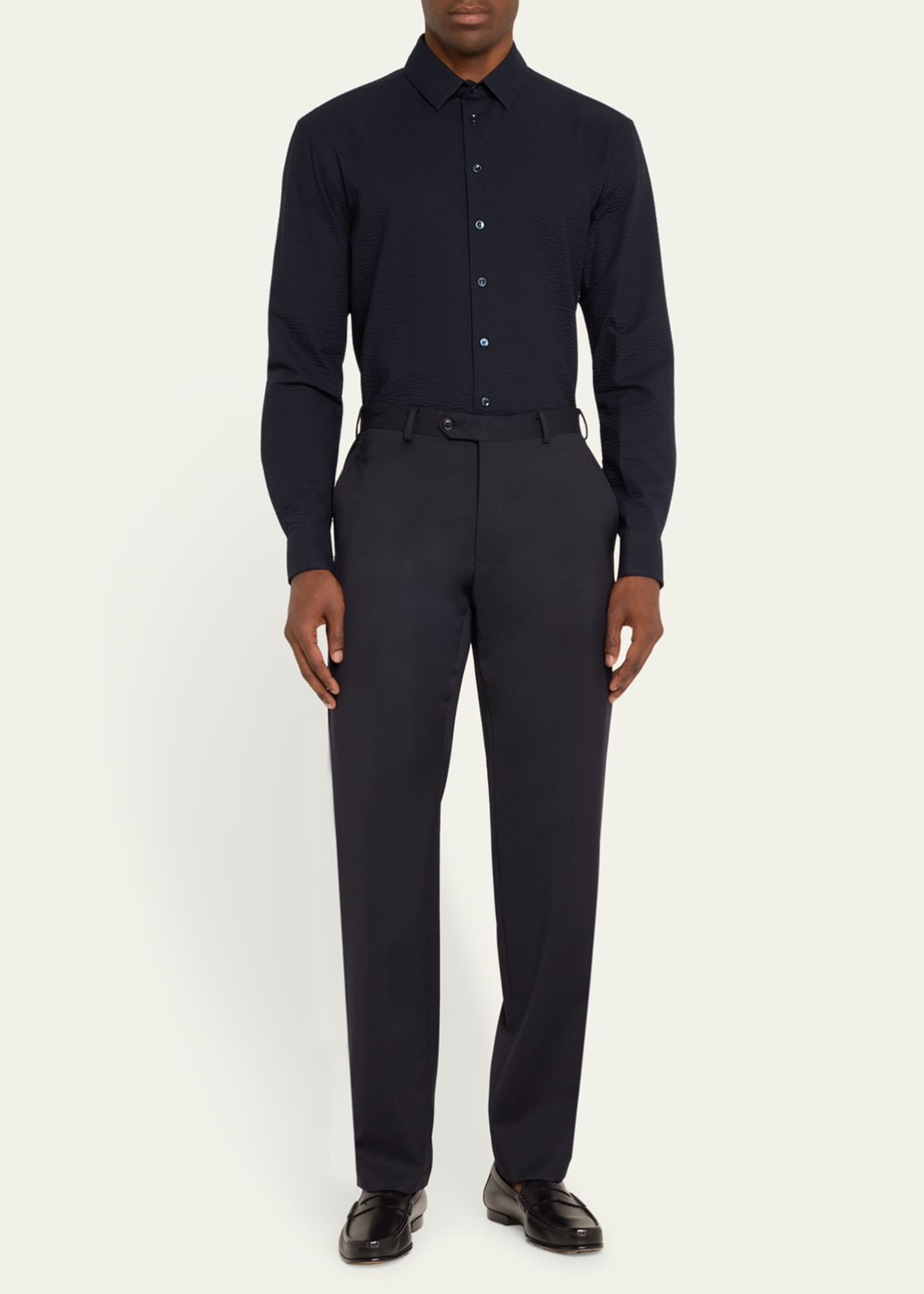 Giorgio Armani Men's Seersucker Sport Shirt Image 2 of 5