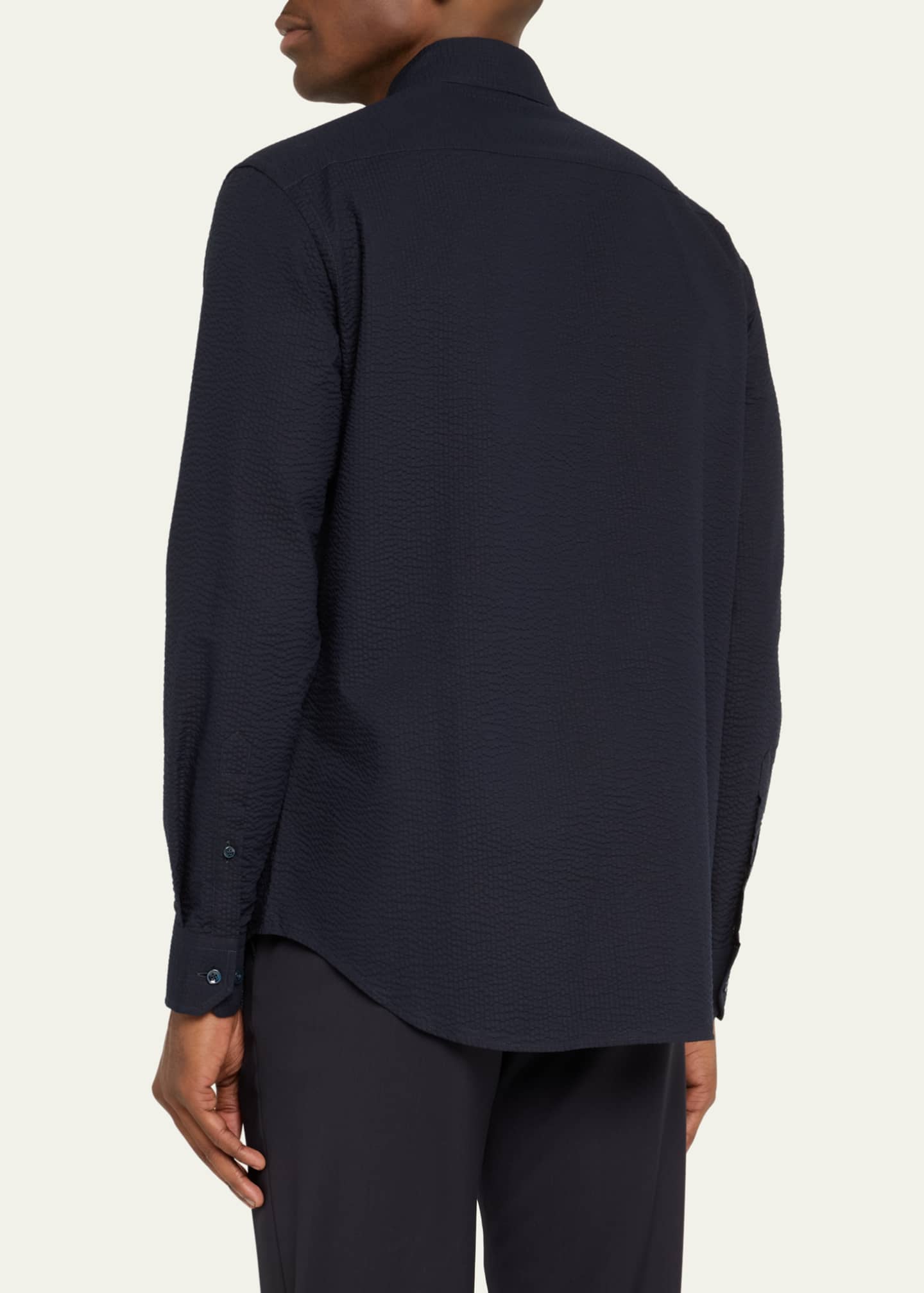 Giorgio Armani Men's Seersucker Sport Shirt Image 4 of 5
