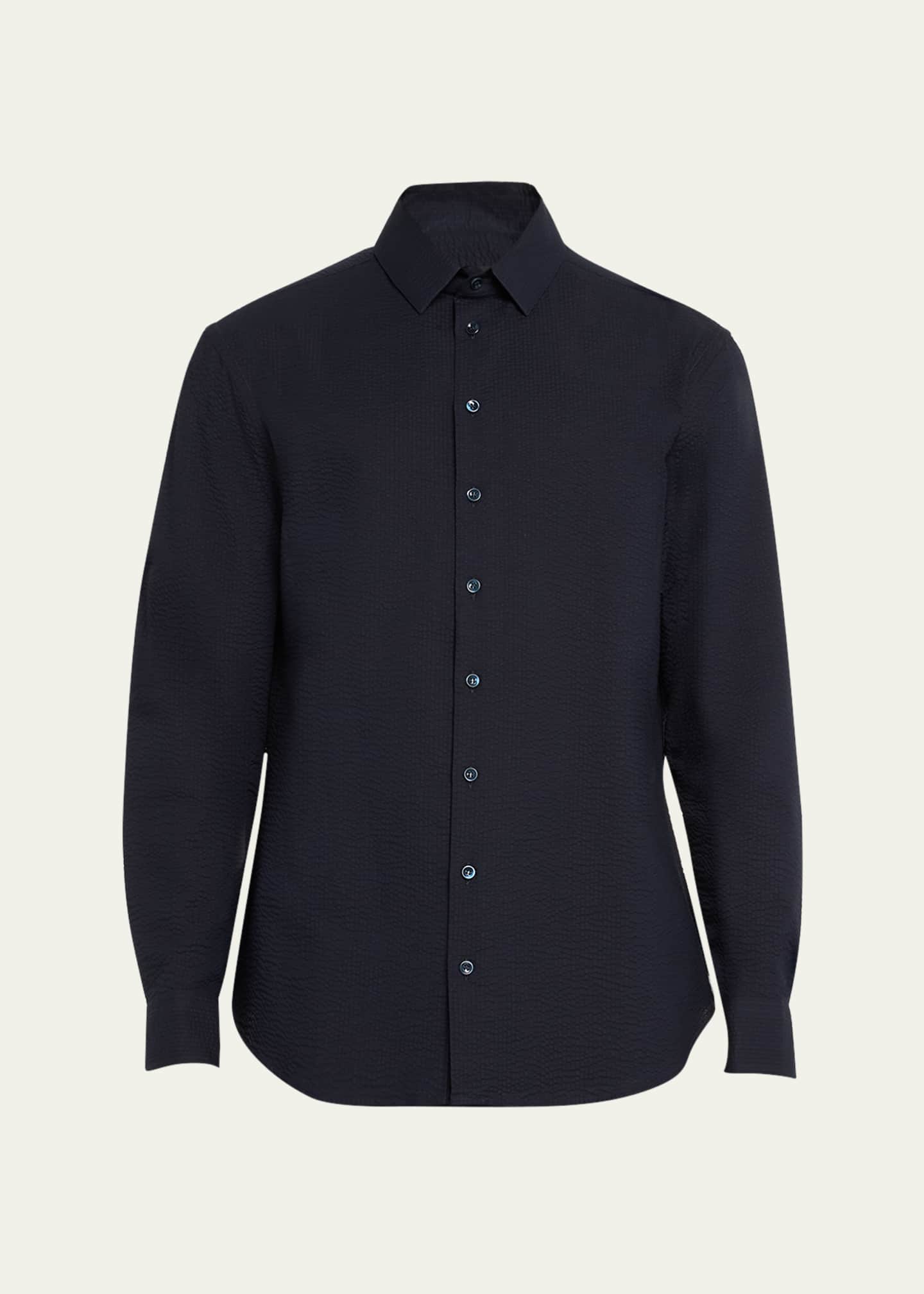 Giorgio Armani Men's Seersucker Sport Shirt Image 1 of 5