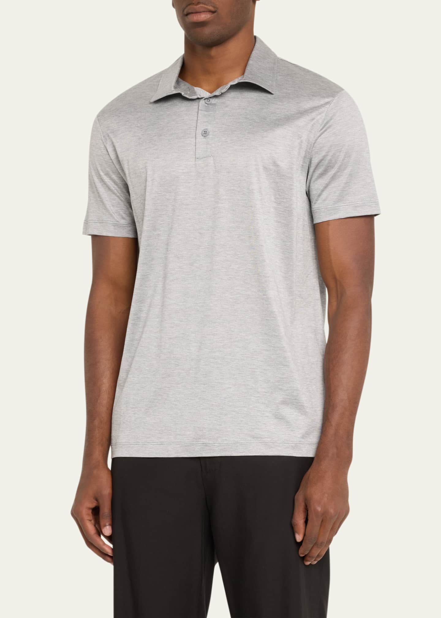 Giorgio Armani Men's Solid Jersey Polo Shirt Image 4 of 5