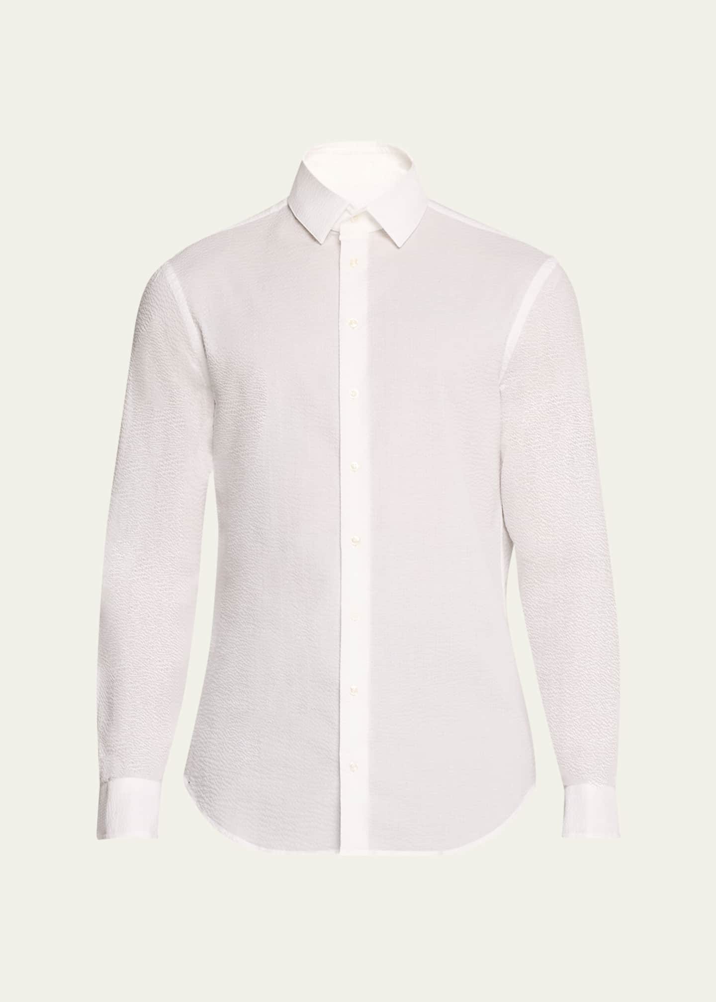 Giorgio Armani Men's Seersucker Sport Shirt - Bergdorf Goodman