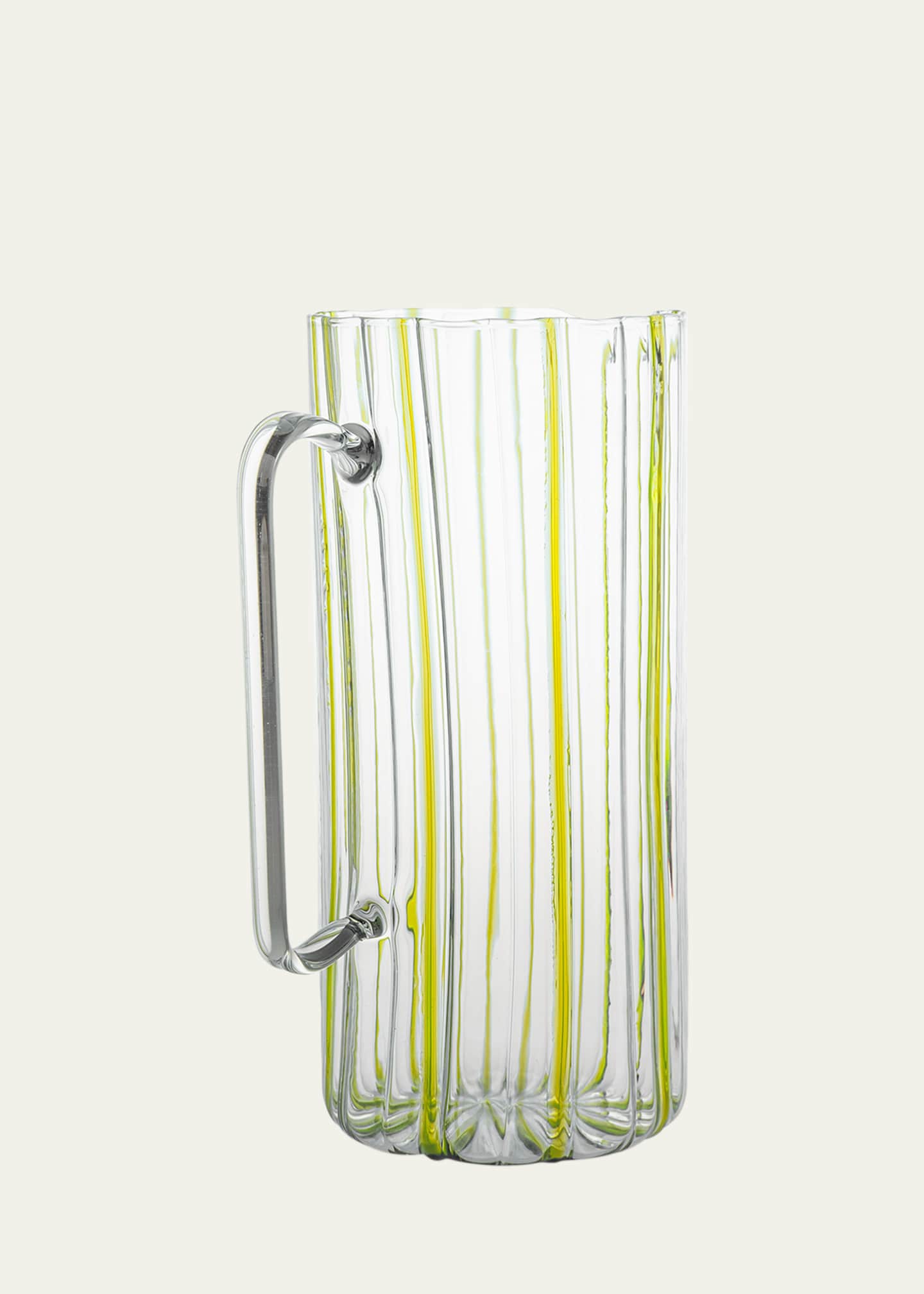 Tuttoattaccato Lemon Yellow Stripe Straight Carafe, 44 oz. Image 2 of 2