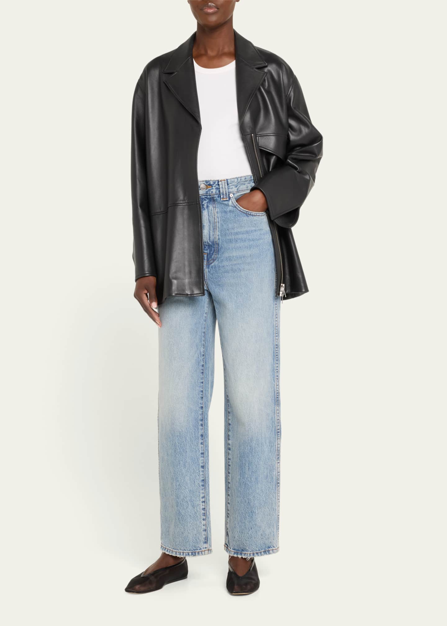 Christopher Esber Charli Leather Zip-Front Jacket Image 2 of 5