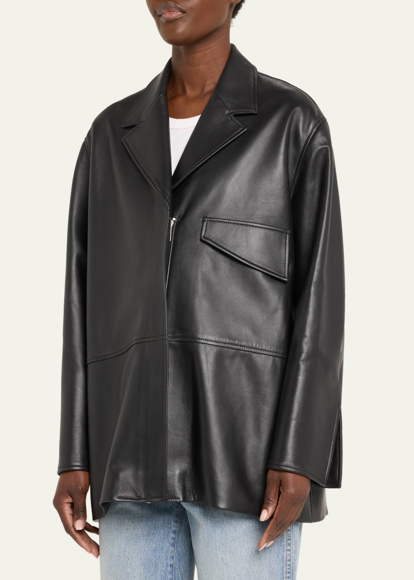 Christopher Esber Charli Leather Zip-Front Jacket Image 4 of 5