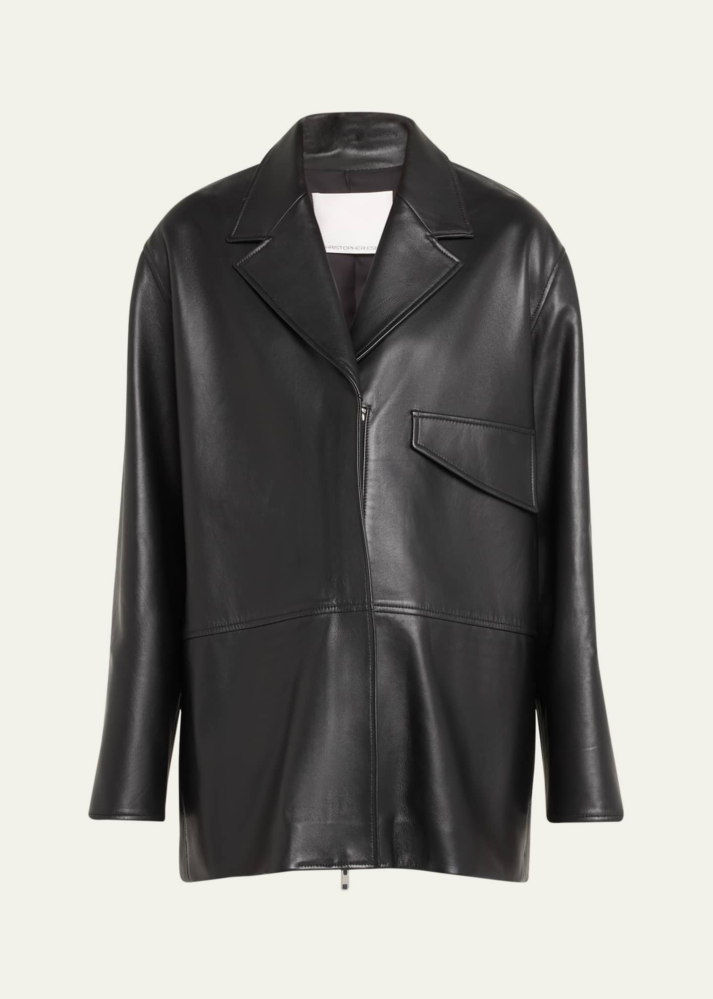 Christopher Esber Charli Leather Zip-Front Jacket Image 1 of 5