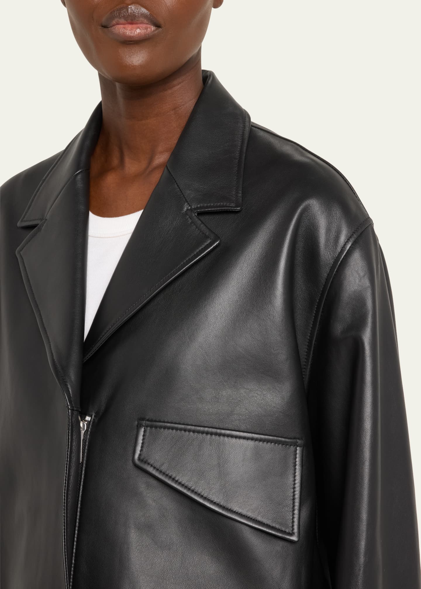 Christopher Esber Charli Leather Zip-Front Jacket Image 5 of 5