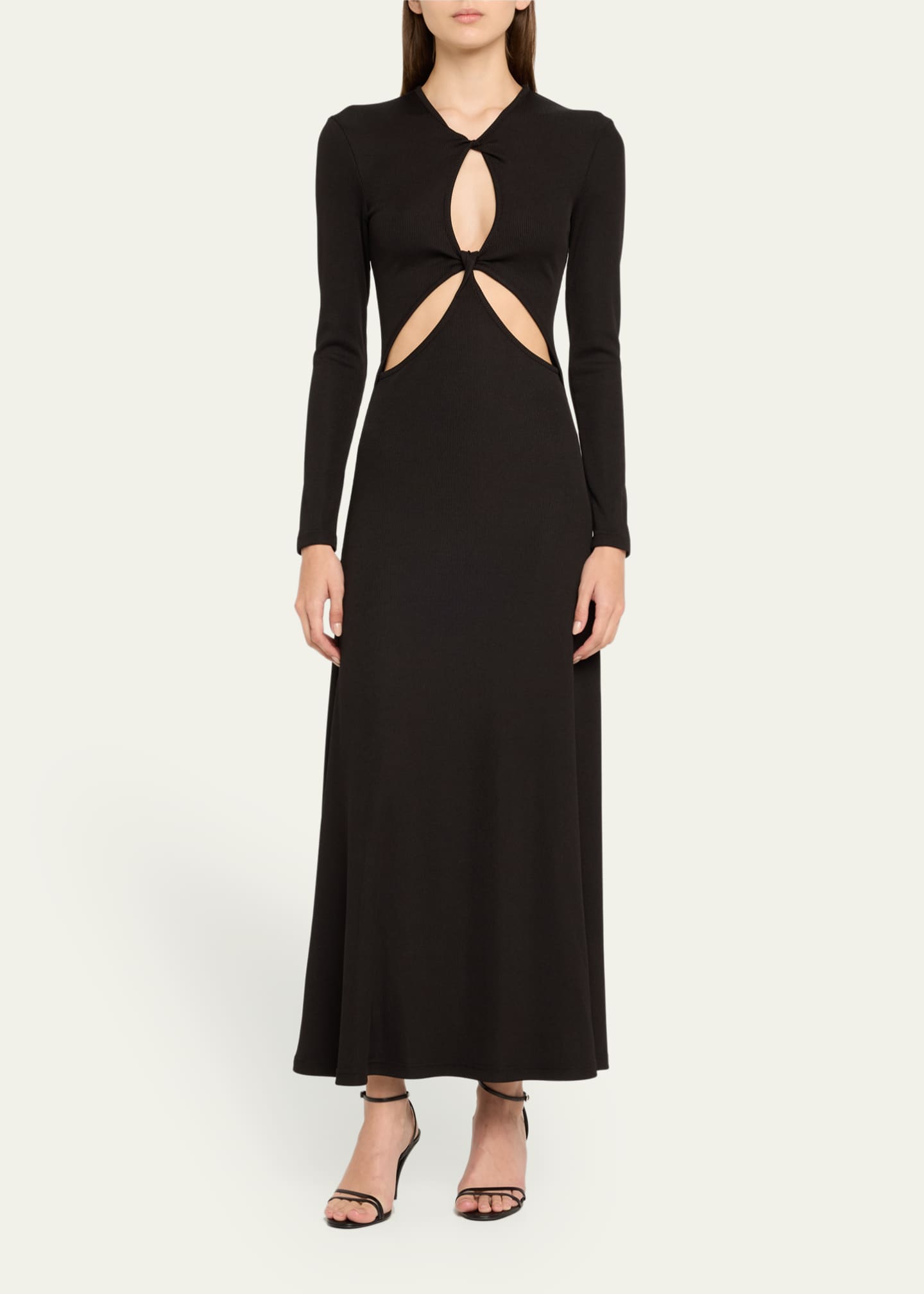 Christopher Esber Twisted Anglaise Cutout Long-Sleeve Maxi Dress Image 2 of 5