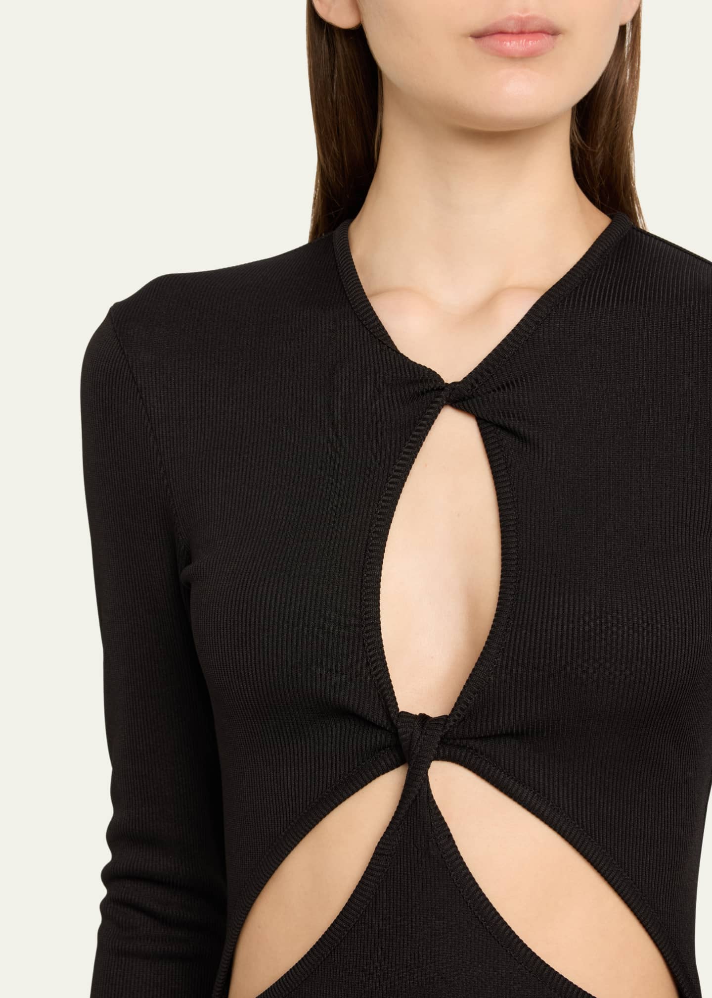 Christopher Esber Twisted Anglaise Cutout Long-Sleeve Maxi Dress Image 5 of 5