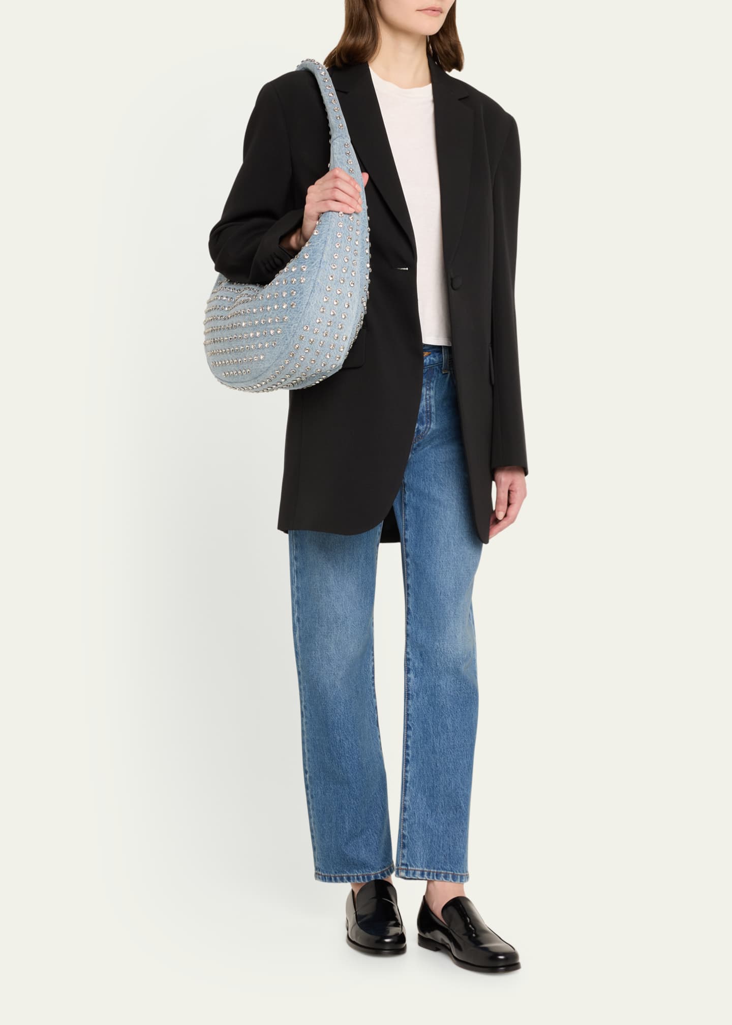 Retrofete Elodie Large Embellished Denim Shoulder Bag Bergdorf Goodman