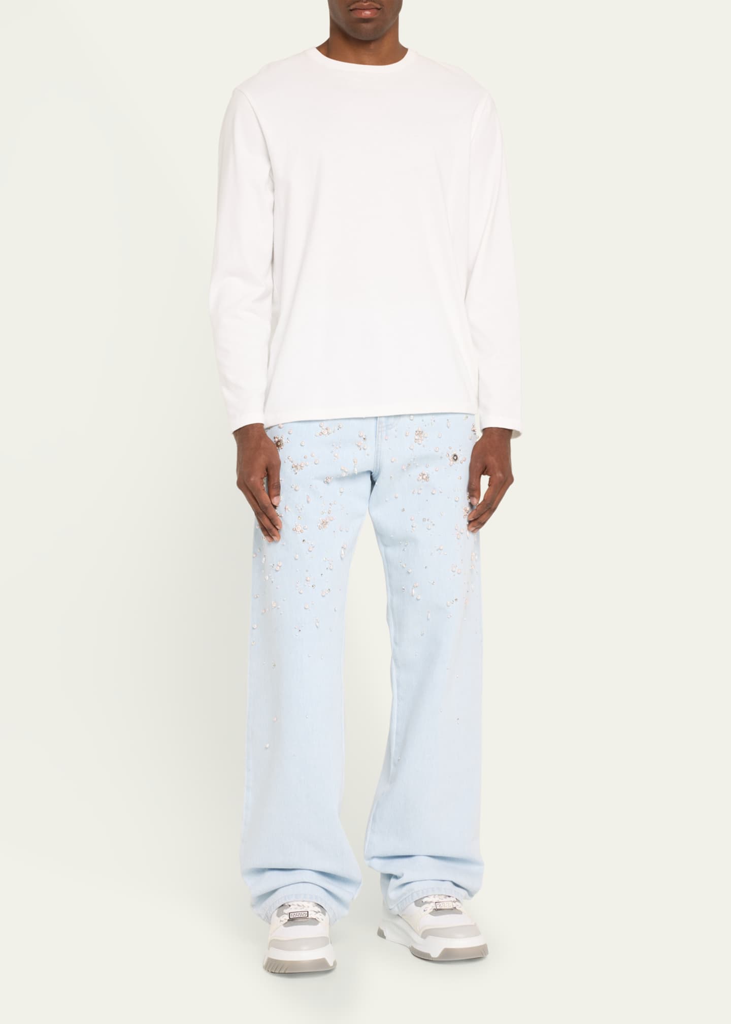 Versace Men's Odissea Leather Low-Top Sneakers Image 4 of 4