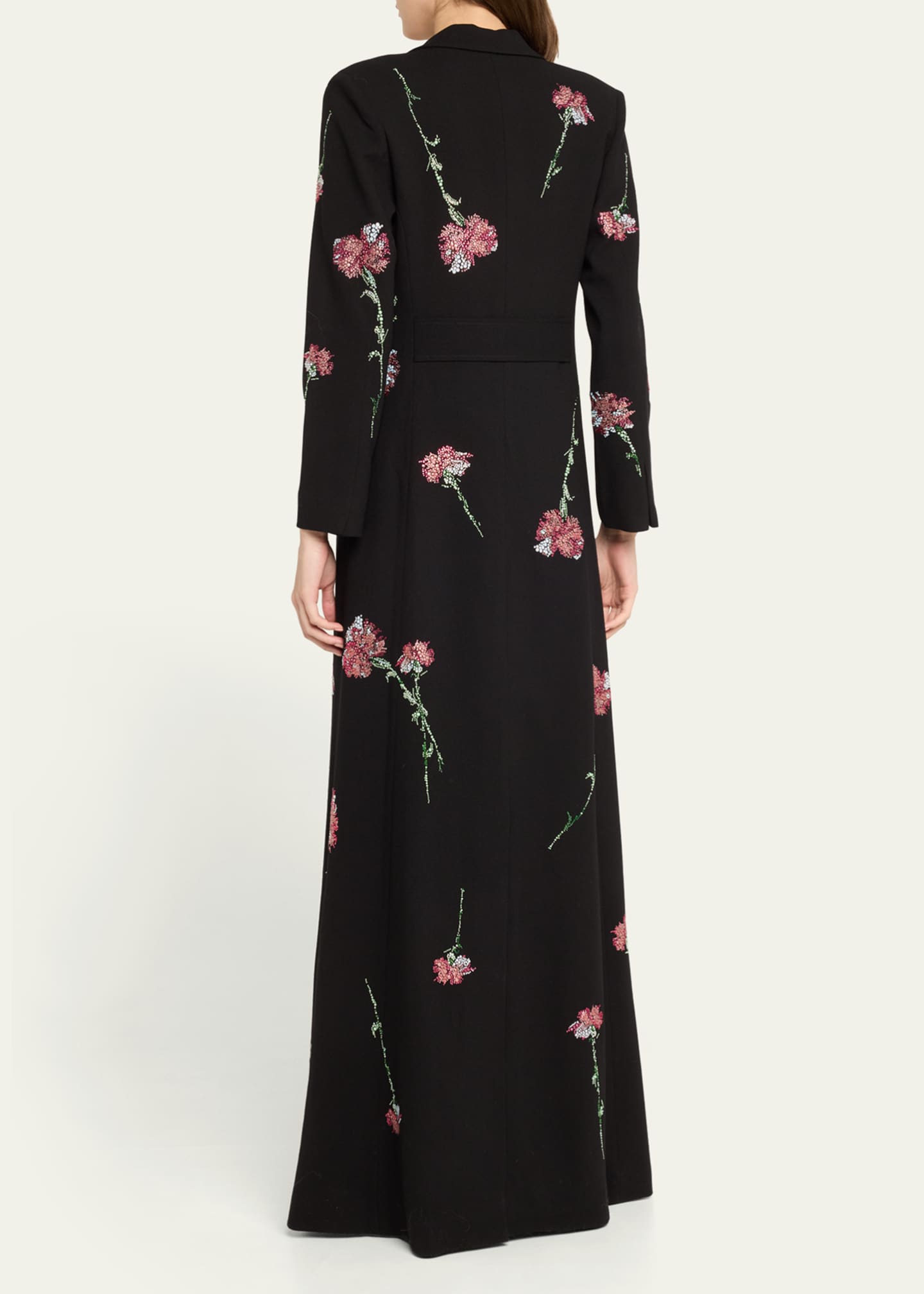 Libertine Cecil Beaton Pink Carnation Embellished Maxi Coat Image 3 of 5