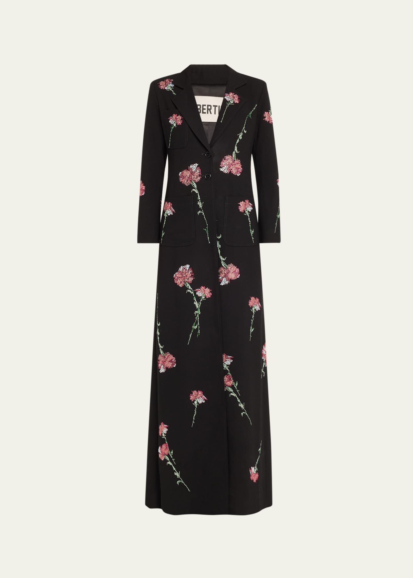 Libertine Cecil Beaton Pink Carnation Embellished Maxi Coat Image 1 of 5