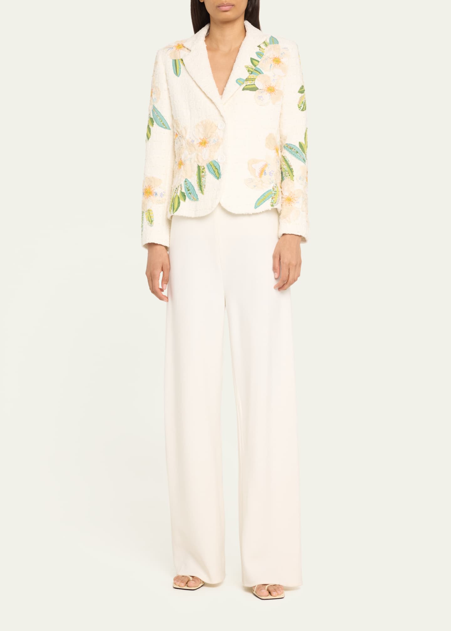 Libertine White Poppy Sequined Applique Short Jacket Image 2 of 5