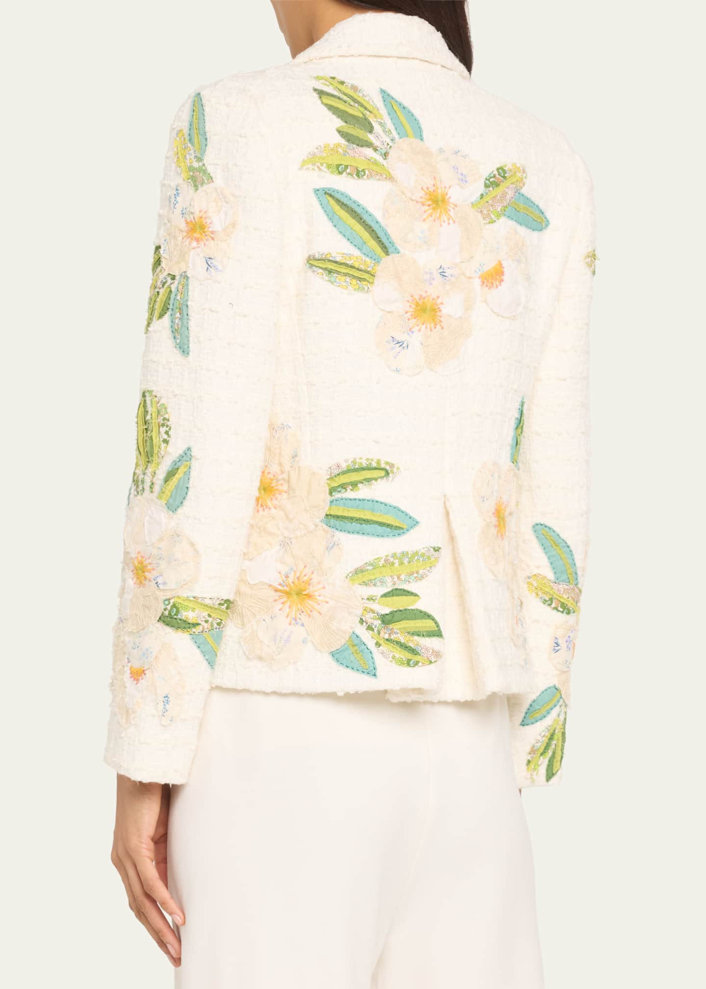 Libertine White Poppy Sequined Applique Short Jacket Image 3 of 5