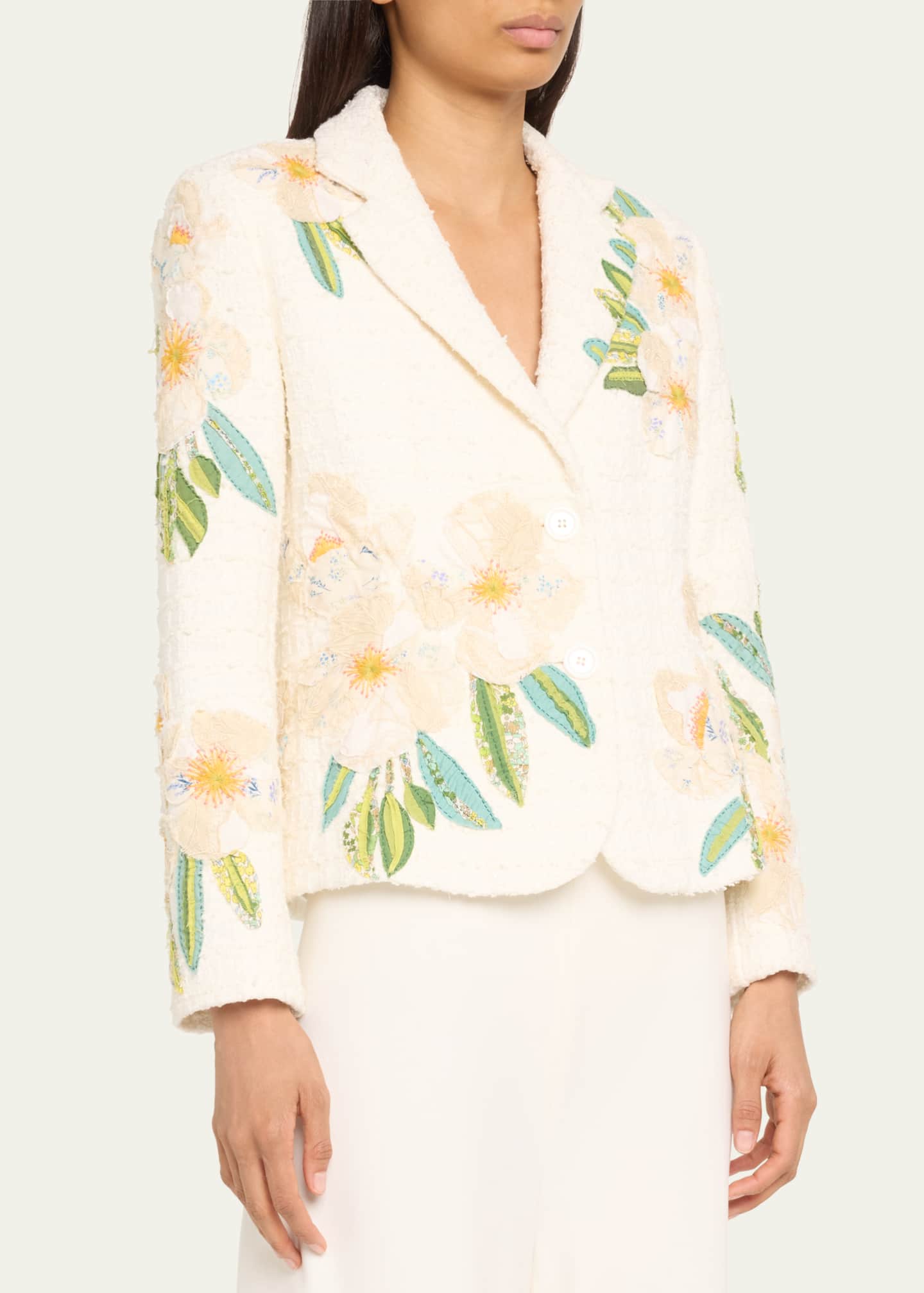 Libertine White Poppy Sequined Applique Short Jacket Image 4 of 5