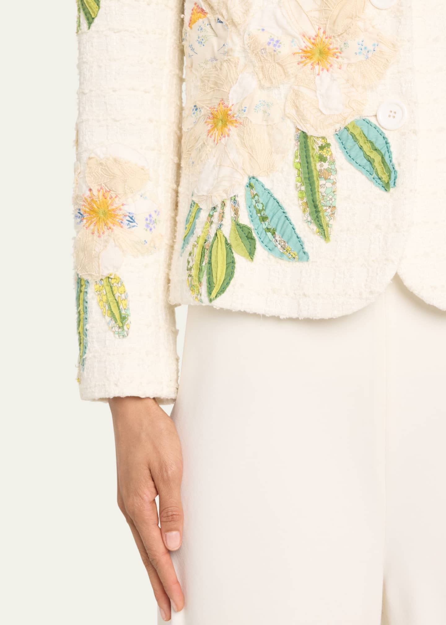 Libertine White Poppy Sequined Applique Short Jacket Image 5 of 5
