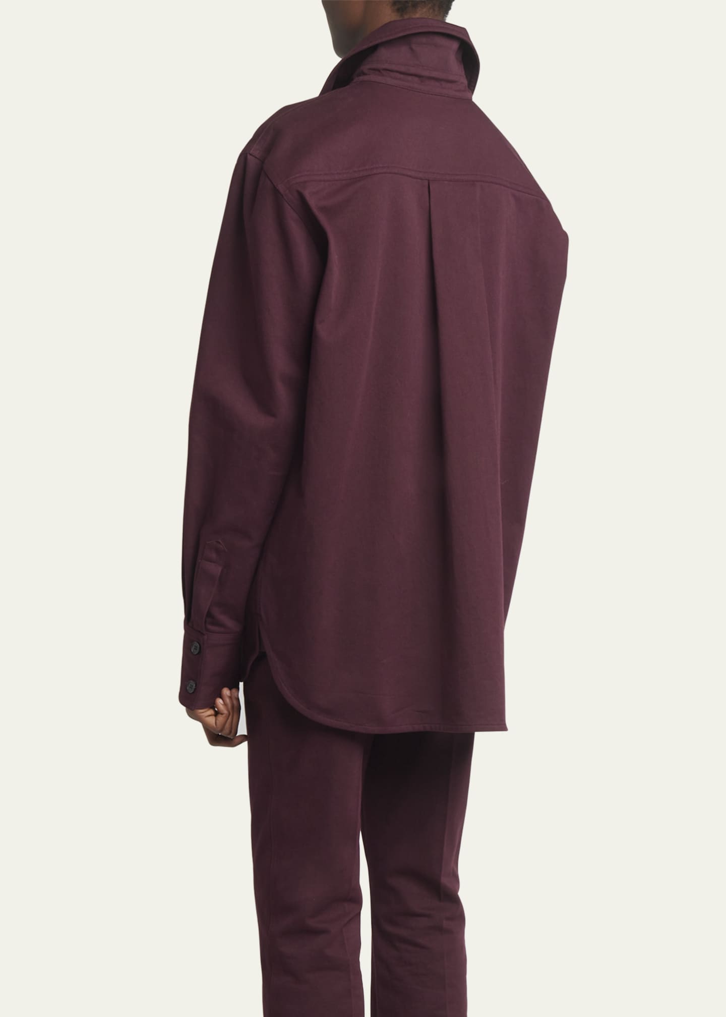 Saint Laurent Button Down Two-Pocket Cotton Drill Shirt Image 3 of 5