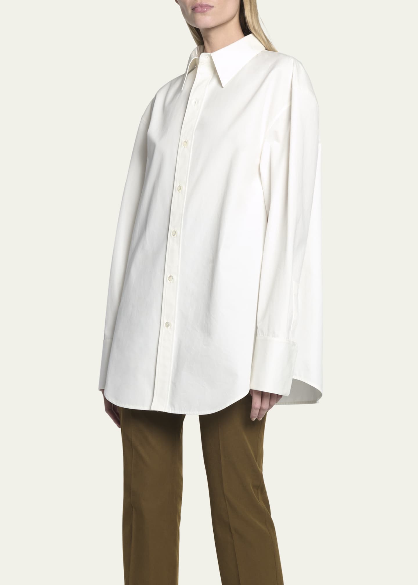 Saint Laurent Long Button Down Collared Dress Shirt - Bergdorf Goodman