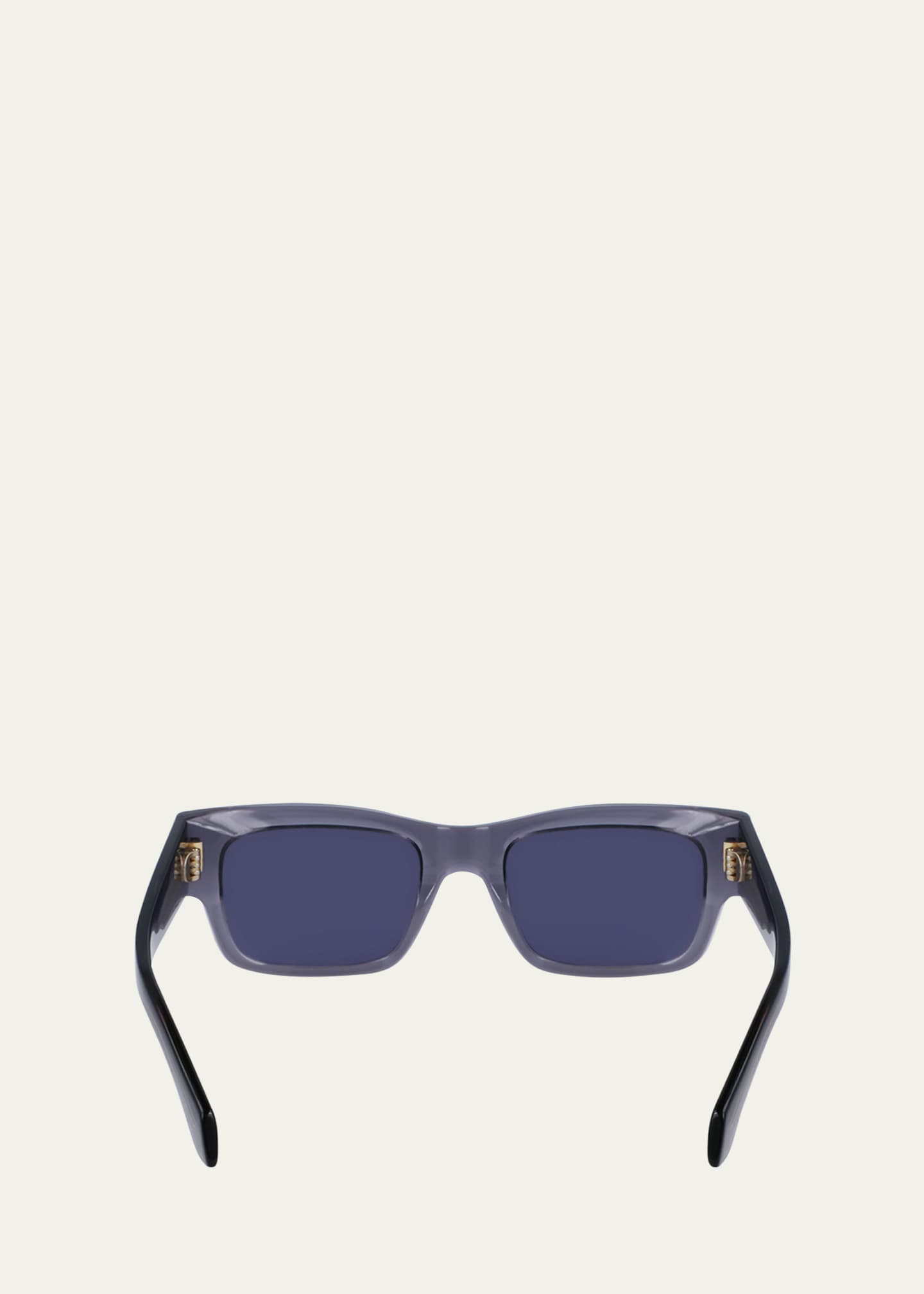 Ferragamo Men's Rivets Acetate Rectangle Sunglasses, 53mm