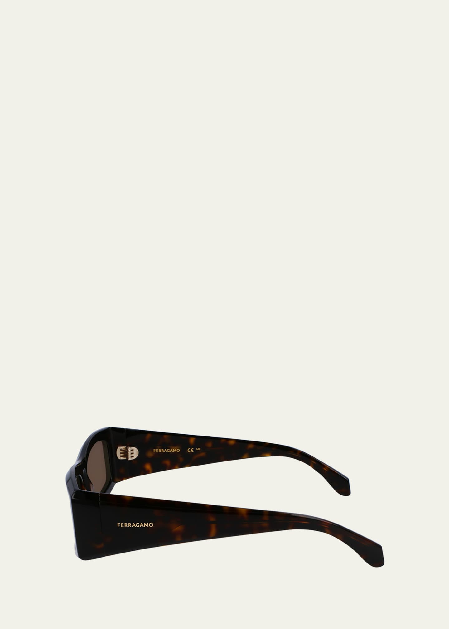 Ferragamo Men's Classic Logo Acetate Rectangle Sunglasses, 57mm