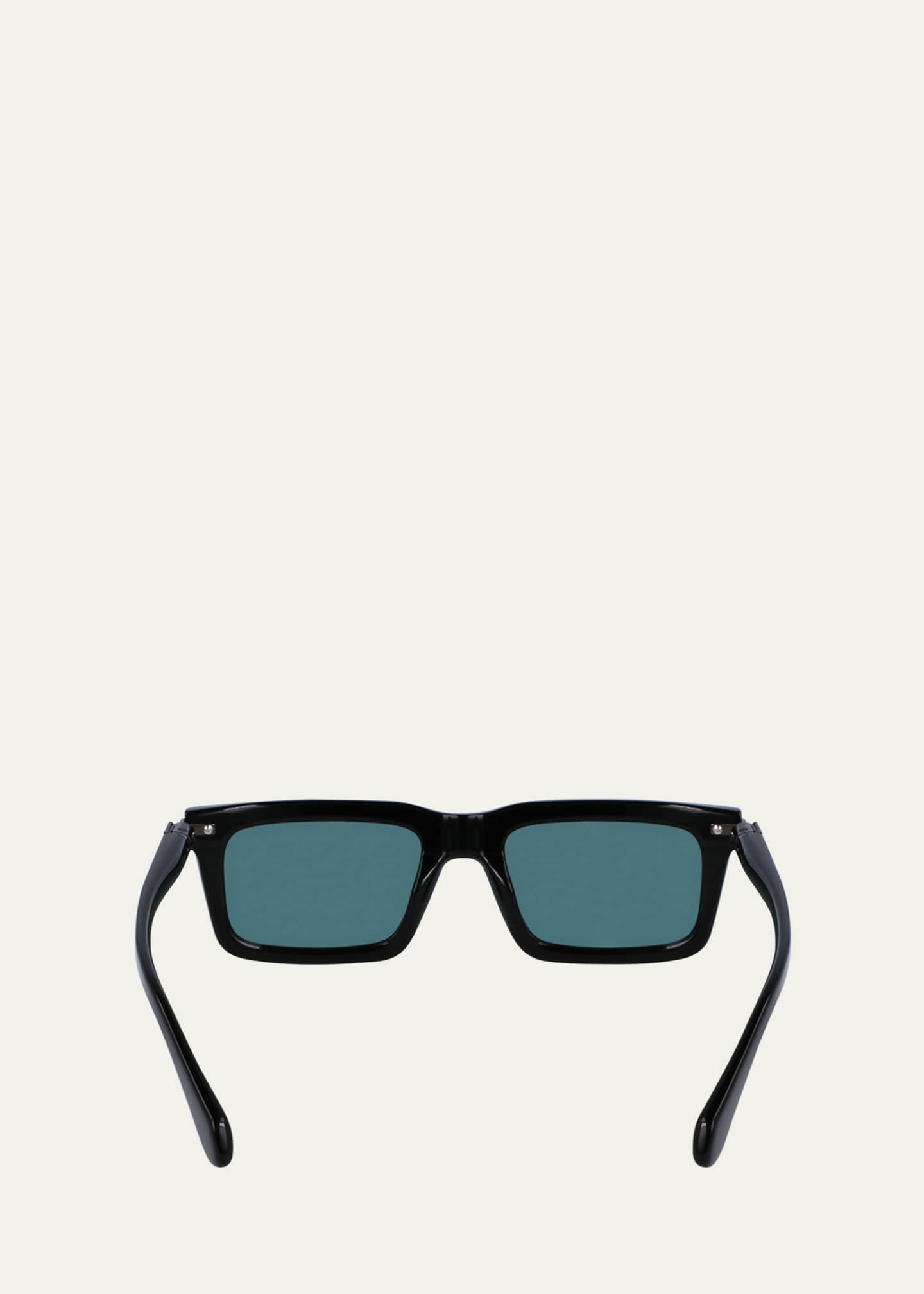 Ferragamo Men's Prisma Modified Acetate Rectangle Sunglasses, 53mm